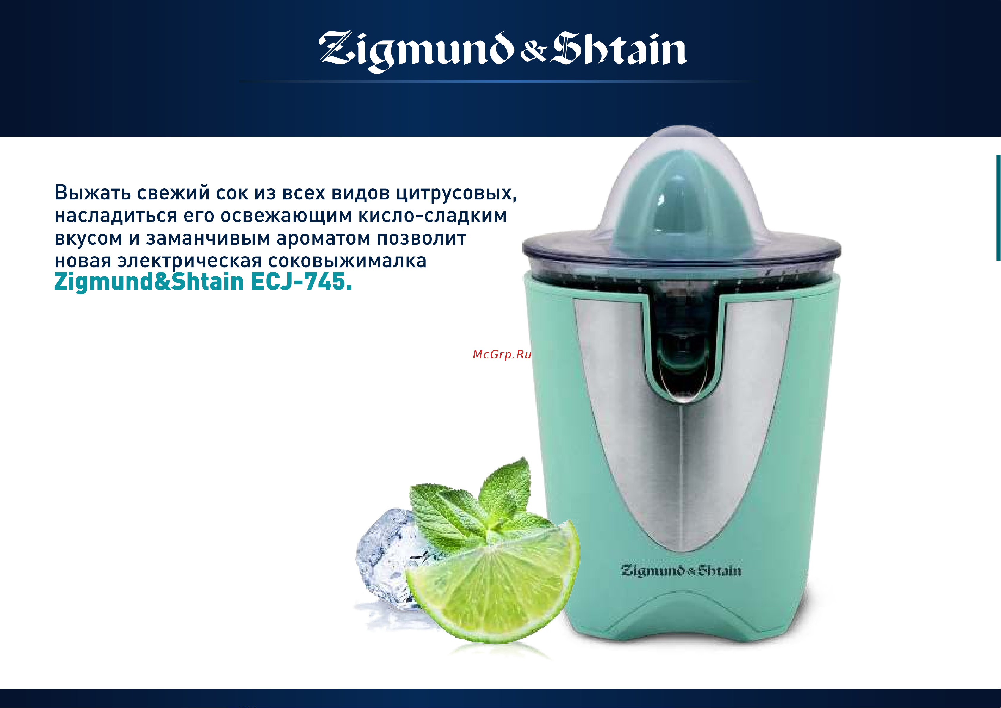 Zigmund & Shtain ECJ-745 Руководство по эксплуатации онлайн