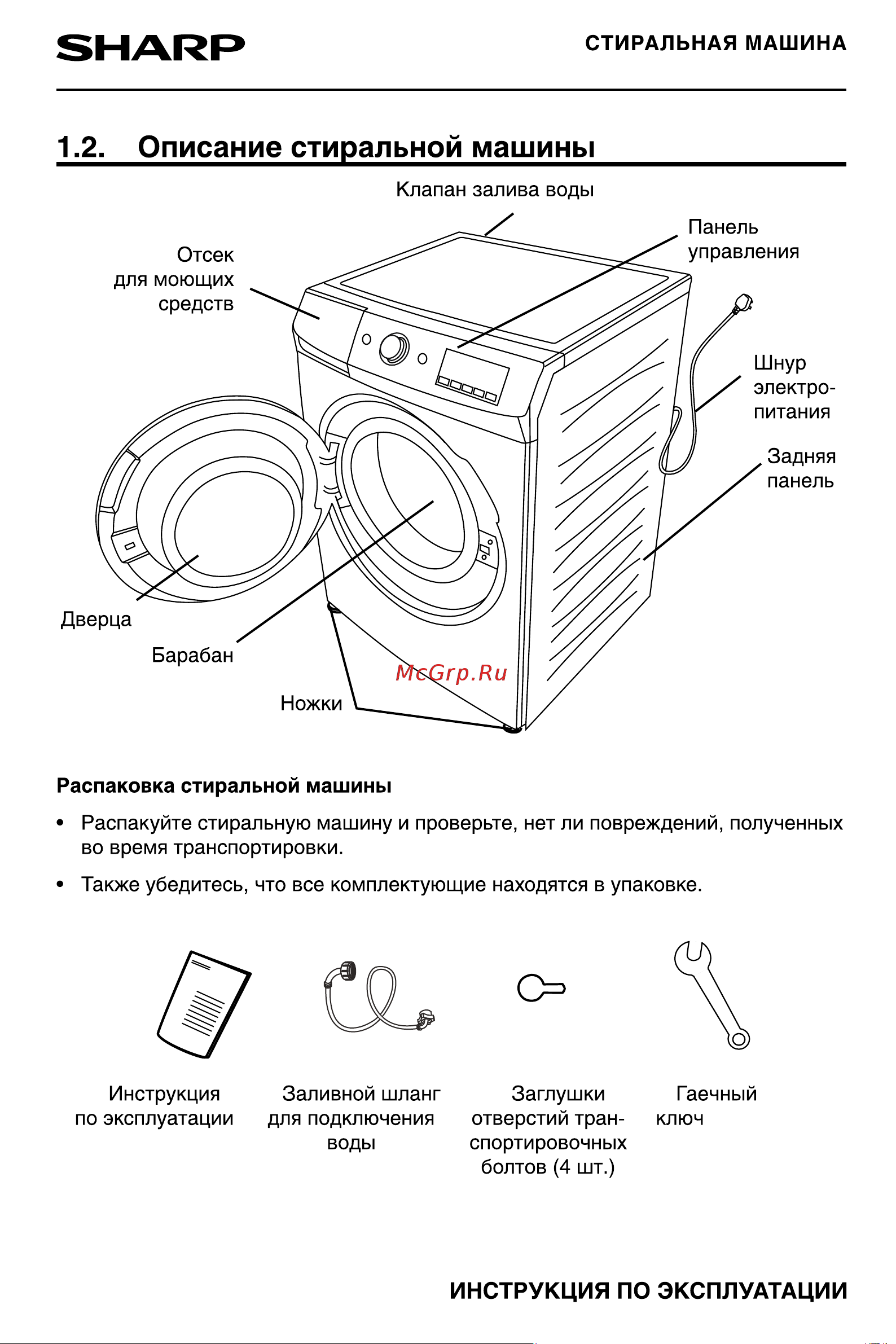 Sharp ES-F760CXWH Руководство по эксплуатации онлайн [6/24] 774238