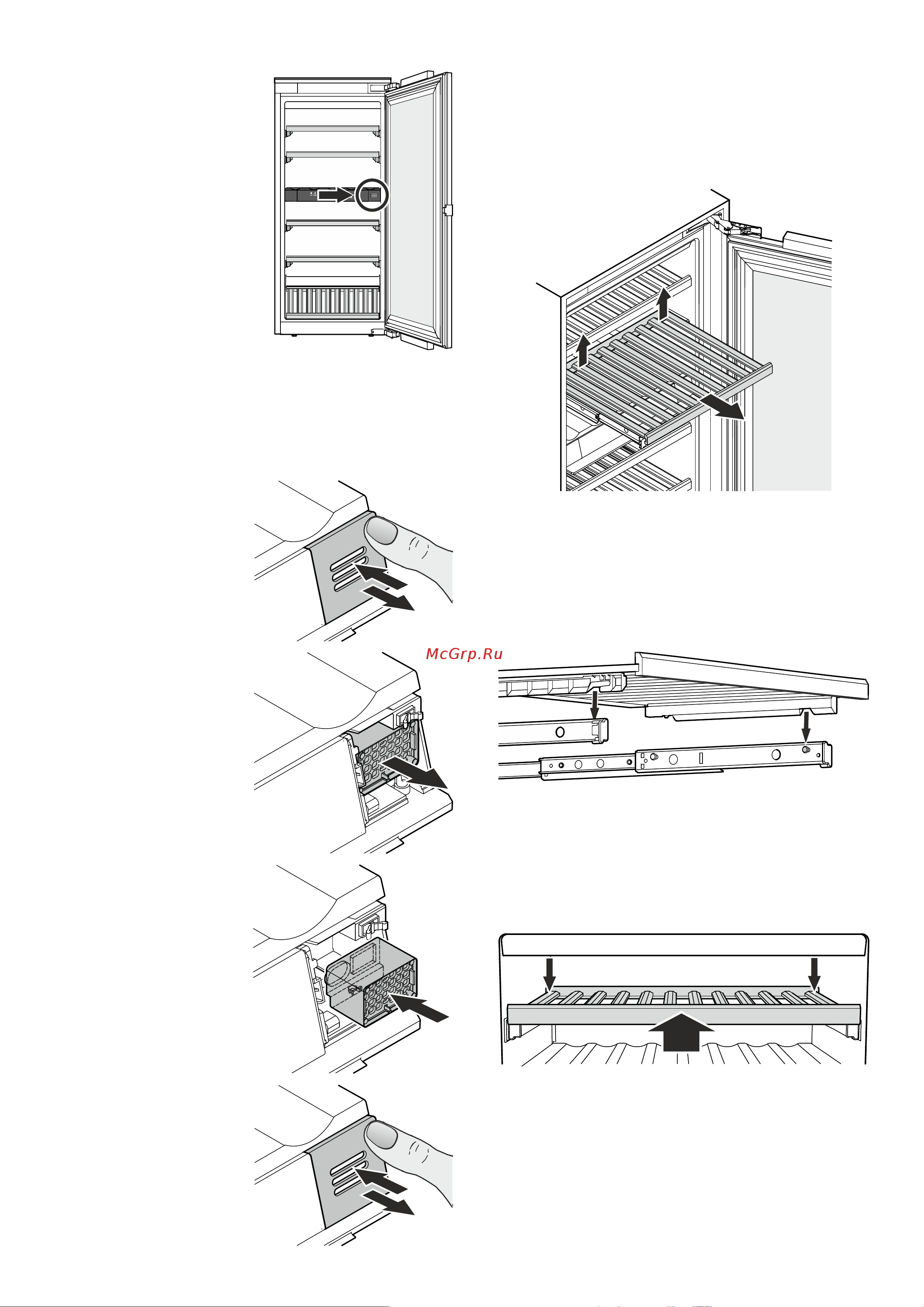 Liebherr EWTdf 2353-20 001 [7/11] Вытаскивание и установка деревянных полок