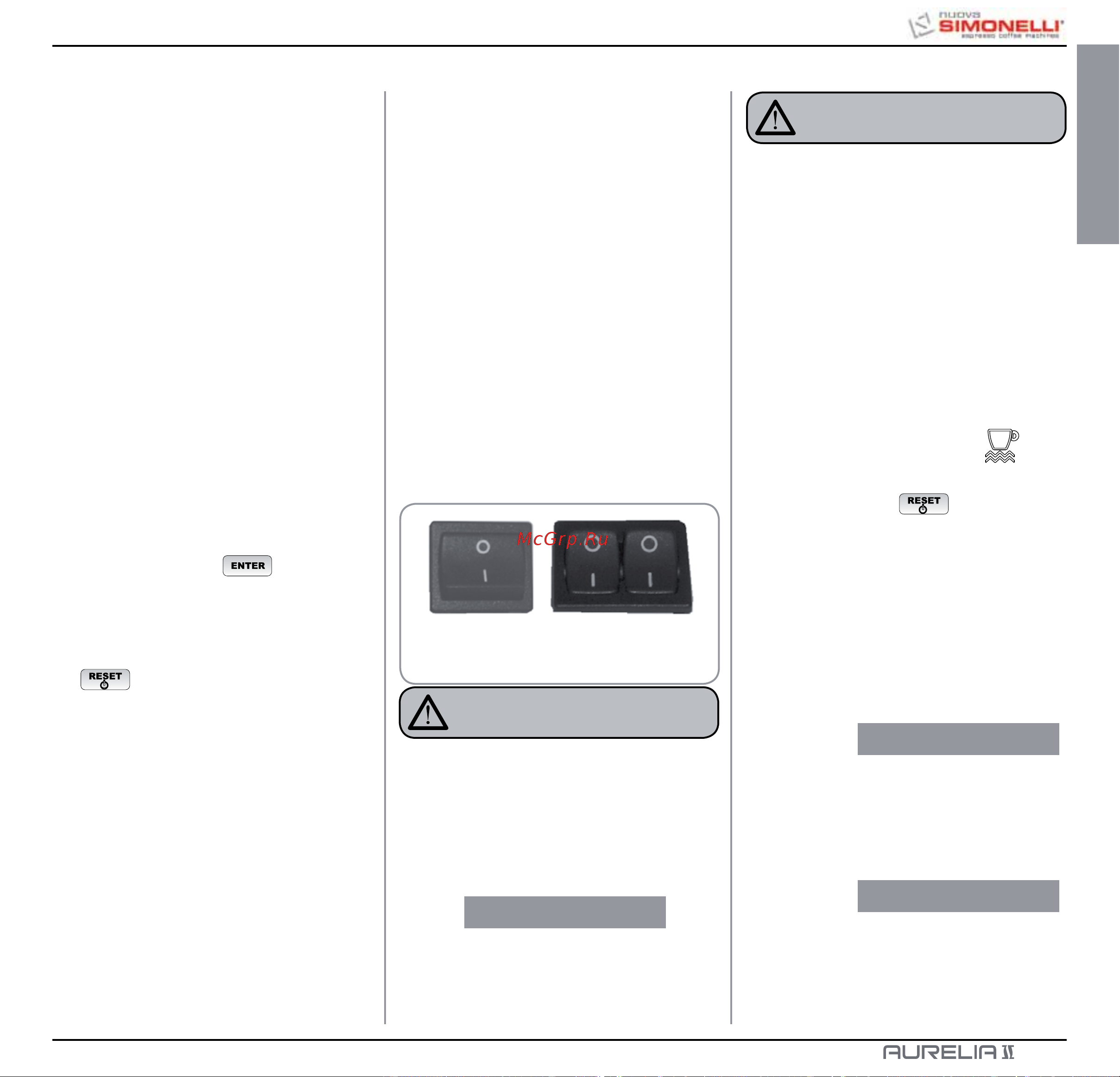 Nuova Simonelli Aurelia II 3 Gr V [143/214] Gebrauch der maschine