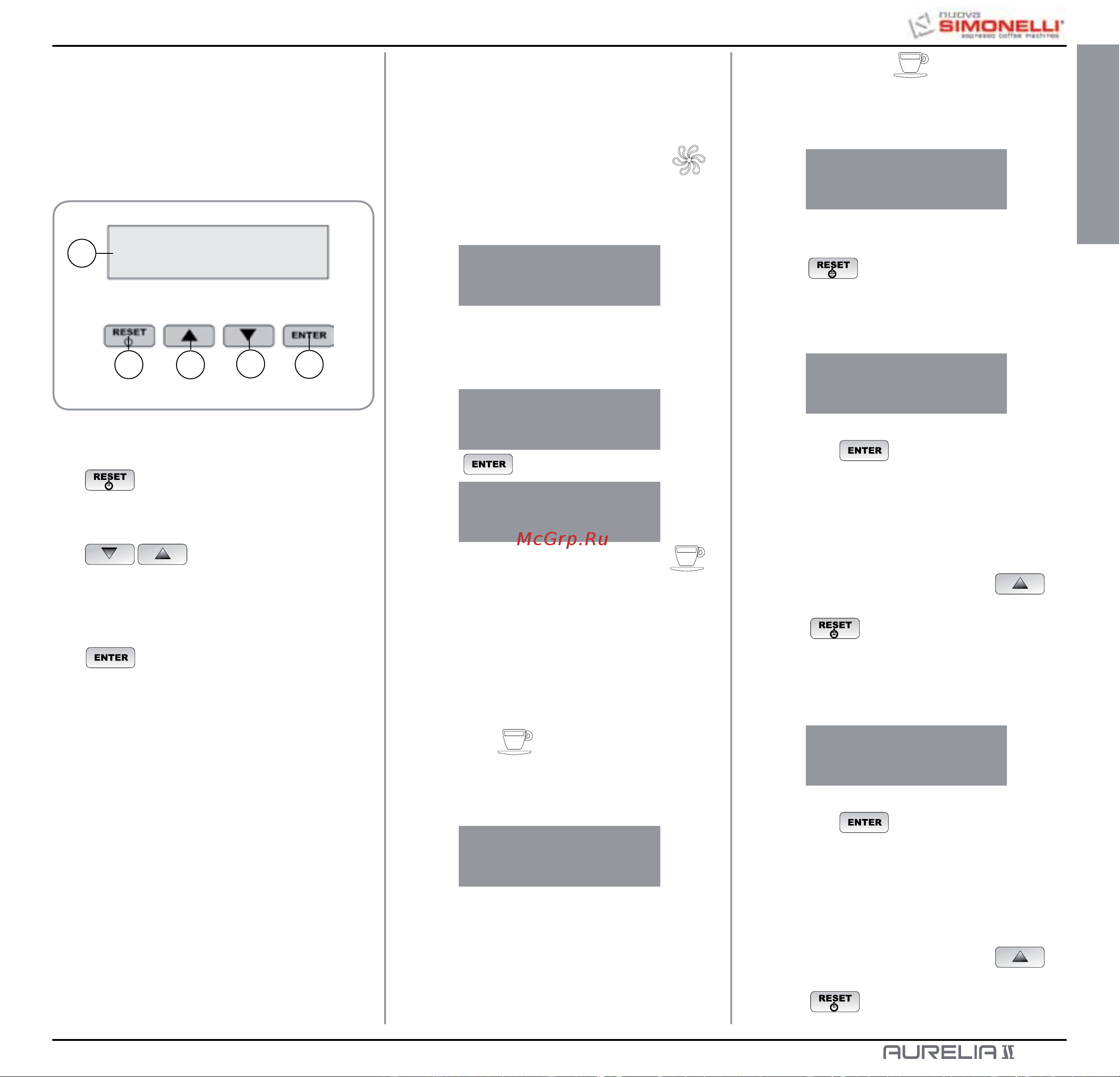 Nuova Simonelli Aurelia II 3 Gr V [147/214] Programmierung aurelia t3 und digit
