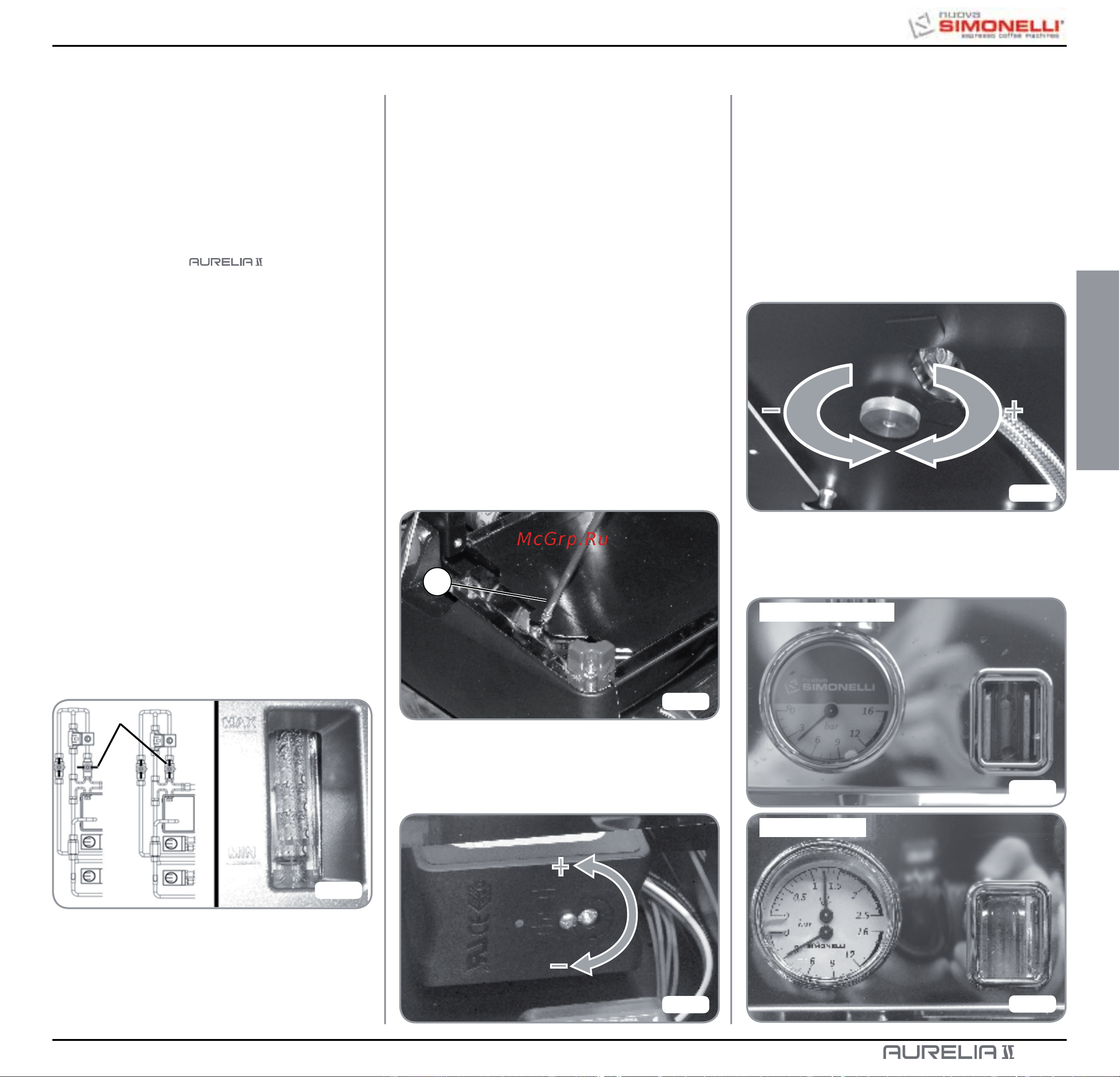 Nuova Simonelli Aurelia II 3 Gr V [179/214] Regulación del técnico cualificado
