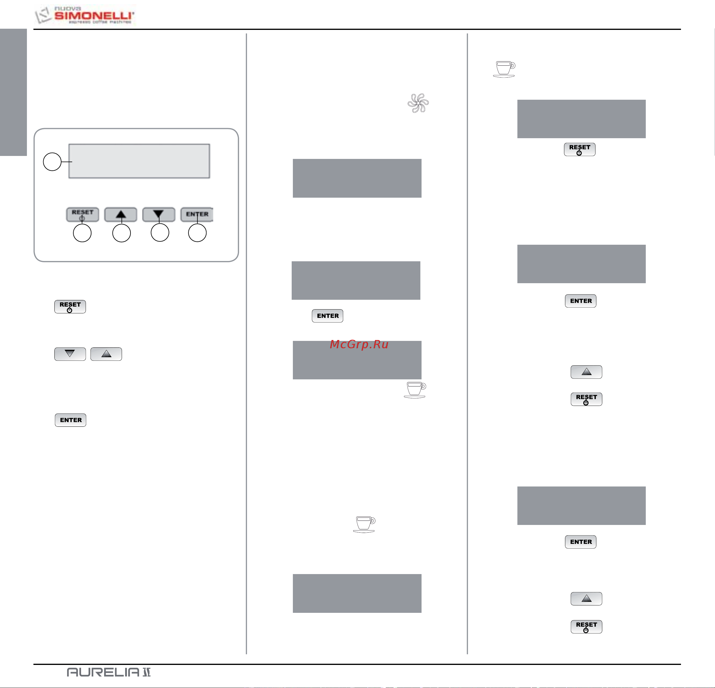 Nuova Simonelli Aurelia II 3 Gr V [20/214] Programmazione aurelia t3 e digit