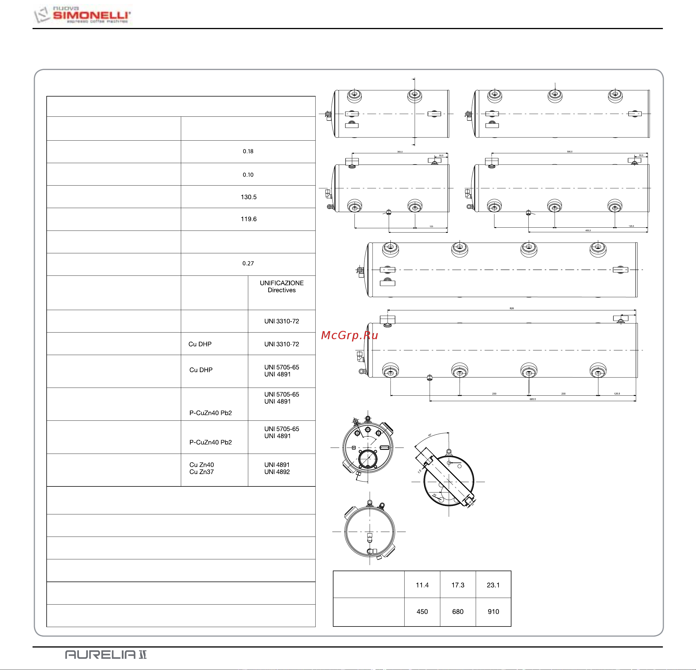 Nuova Simonelli Aurelia II 3 Gr V [210/214] Boiler schema esquema caldera aurelia ii digit v s