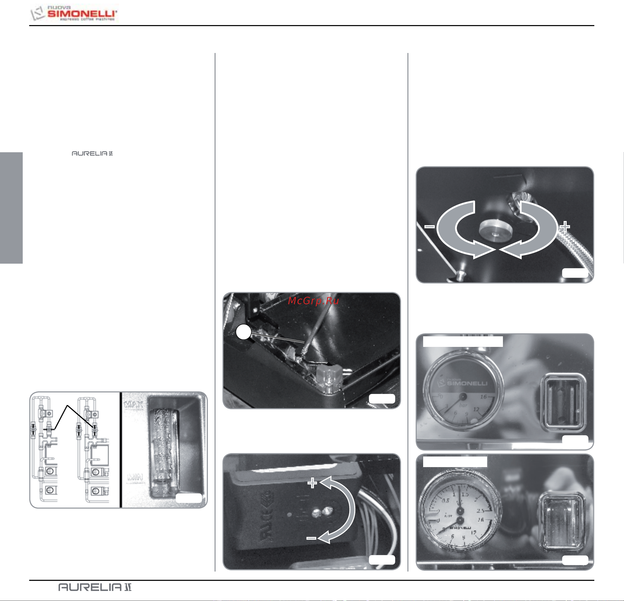 Nuova Simonelli Aurelia II 3 Gr V [52/214] Adjustments to be made by a qualified technician only
