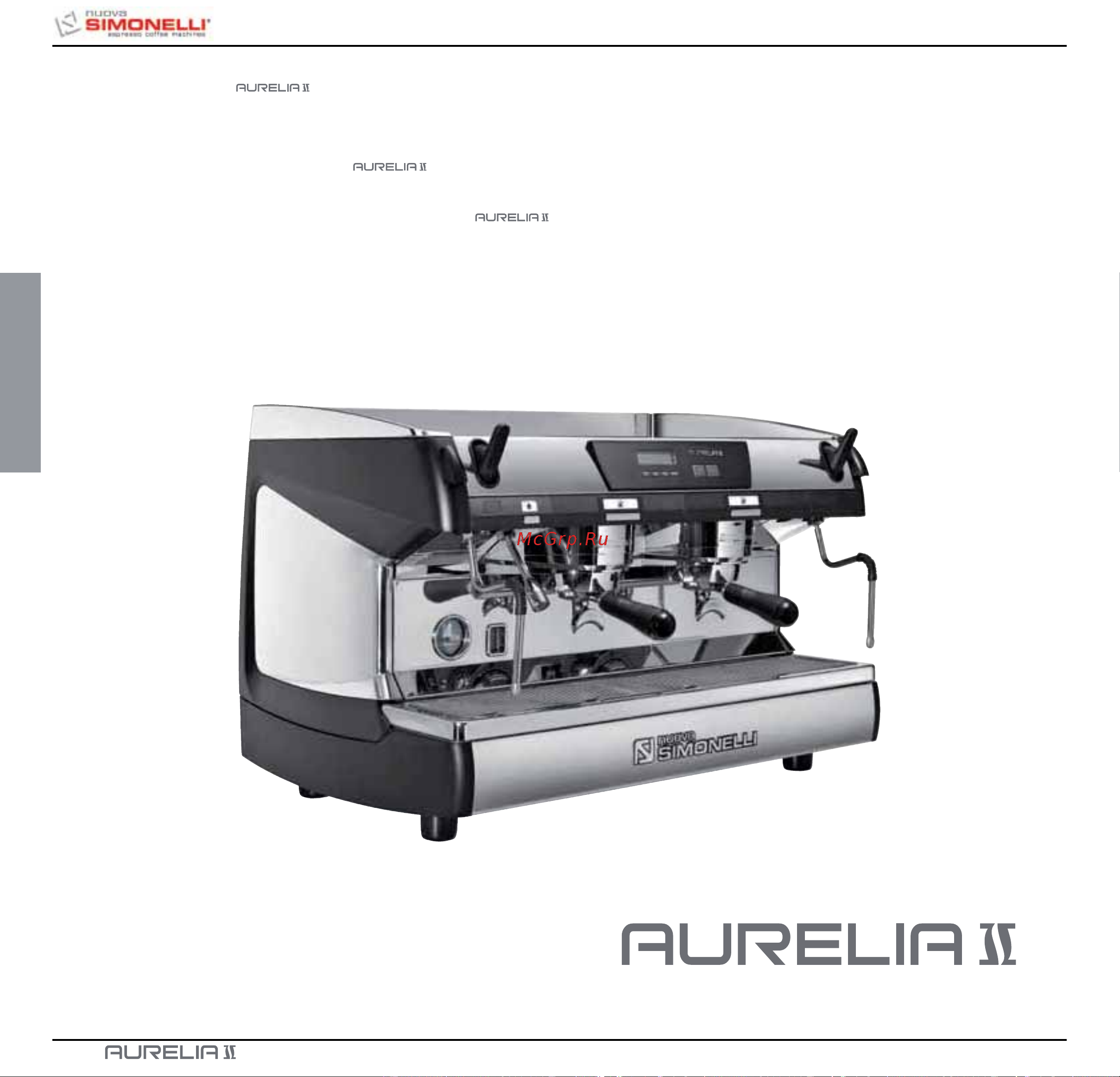 Nuova Simonelli Aurelia II 2 Gr S Руководство по эксплуатации онлайн [168/214] 774412