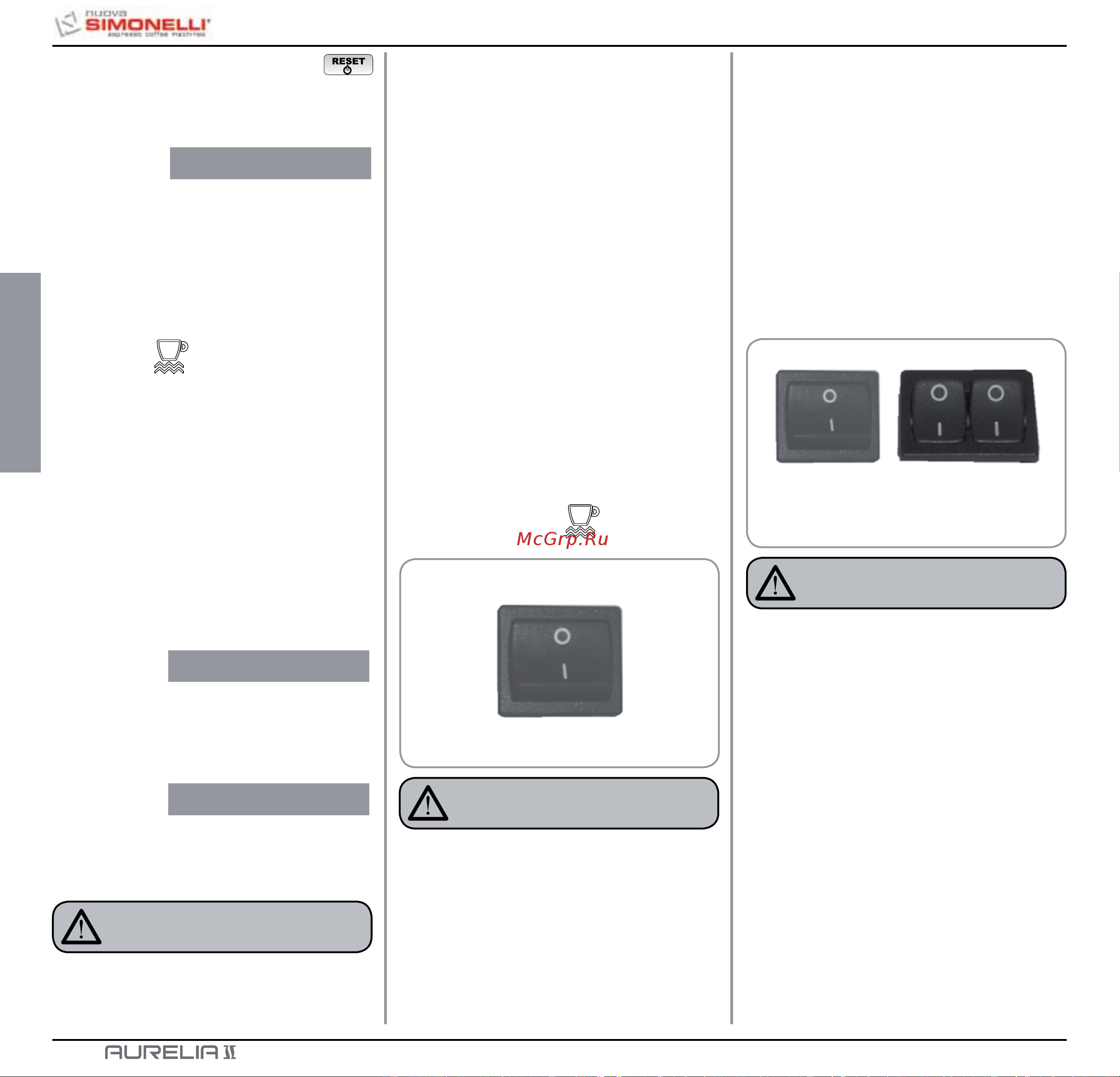 Nuova Simonelli Aurelia II 2 Gr S [182/214] Calentamiento