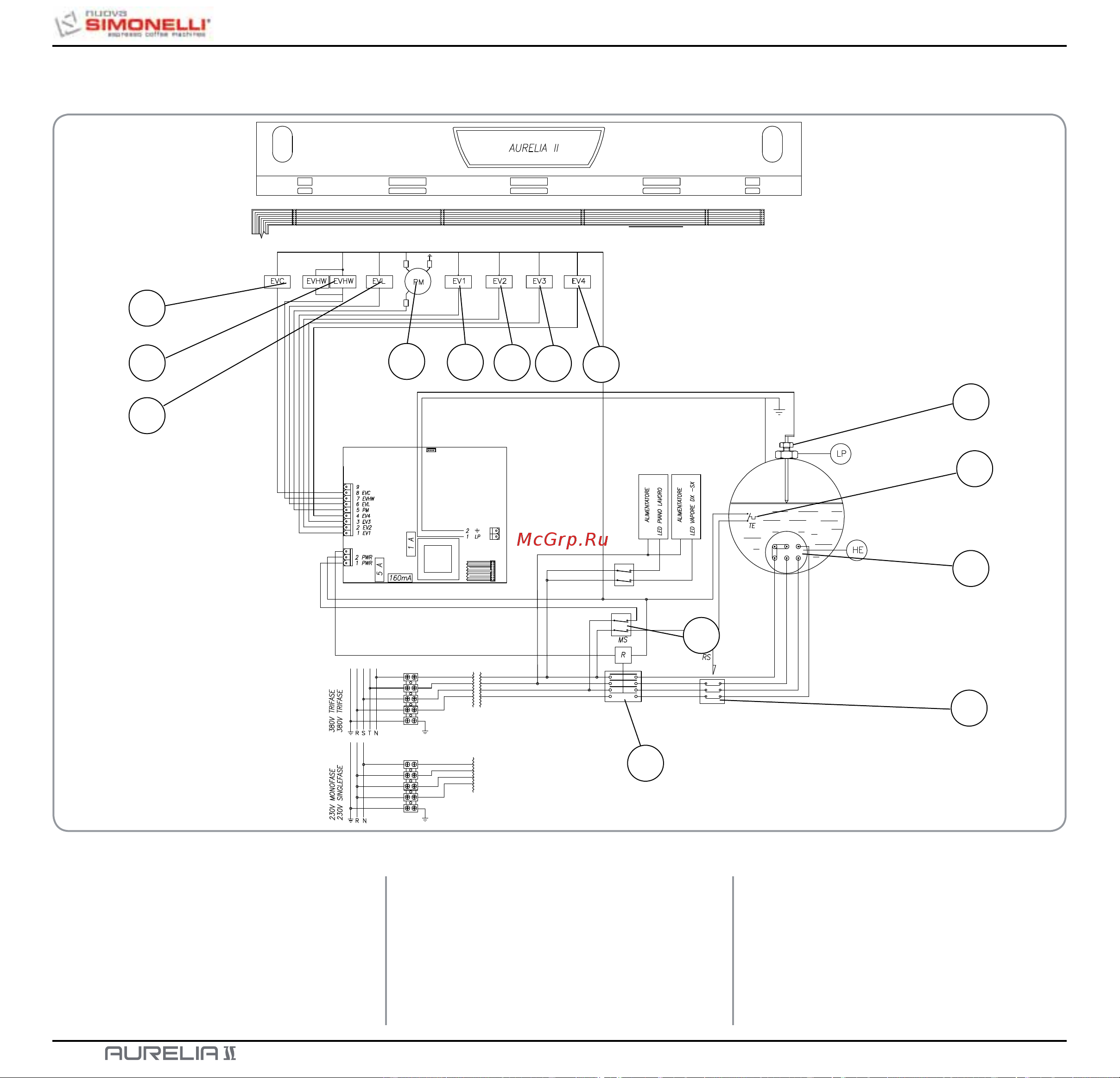 Nuova Simonelli Aurelia II 2 Gr S [206/214] Elektroanlage instalación eléctrica aurelia ii s