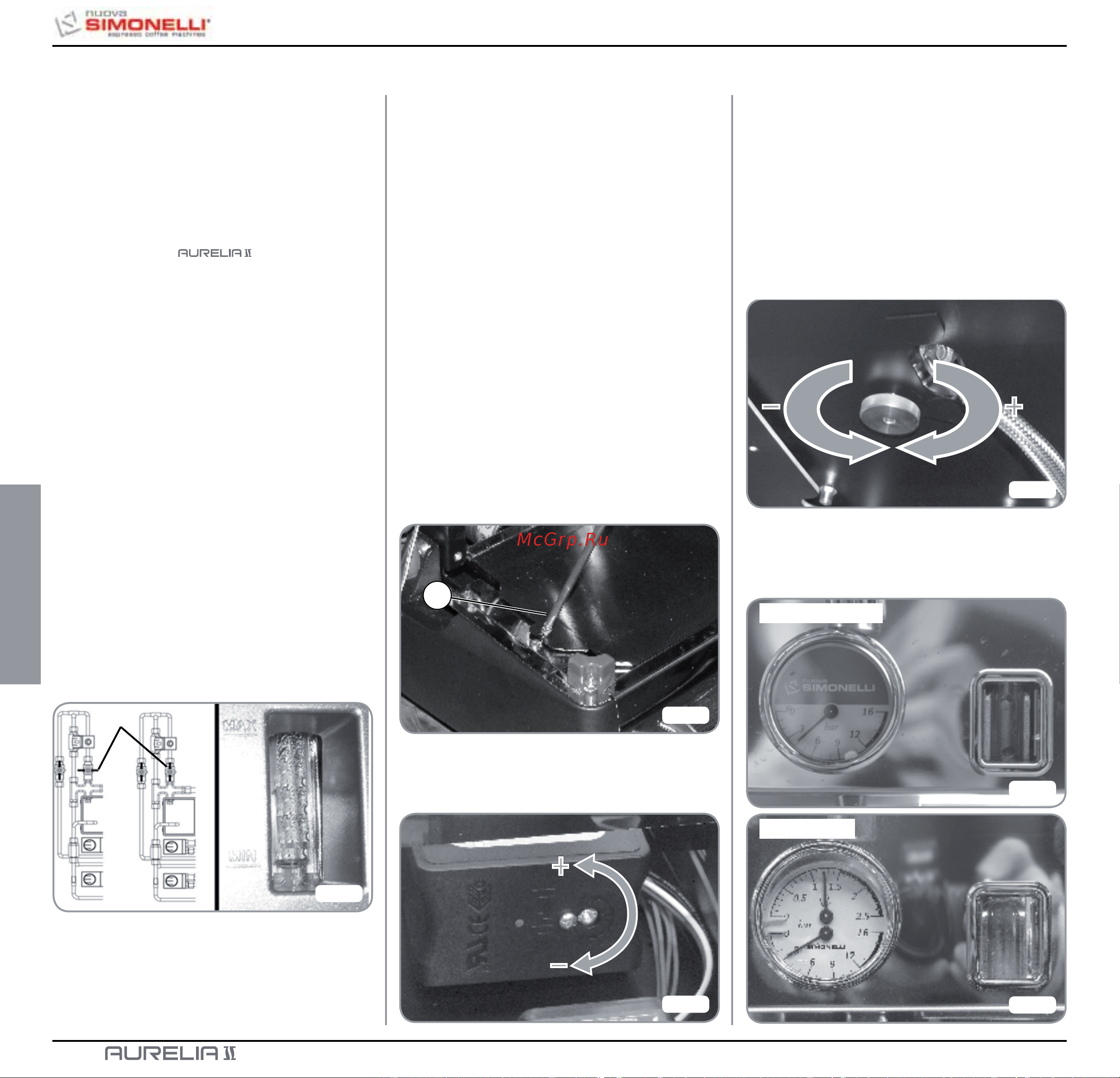 Nuova Simonelli Aurelia II 2 Gr S [90/214] Réglages du technicien qualifie