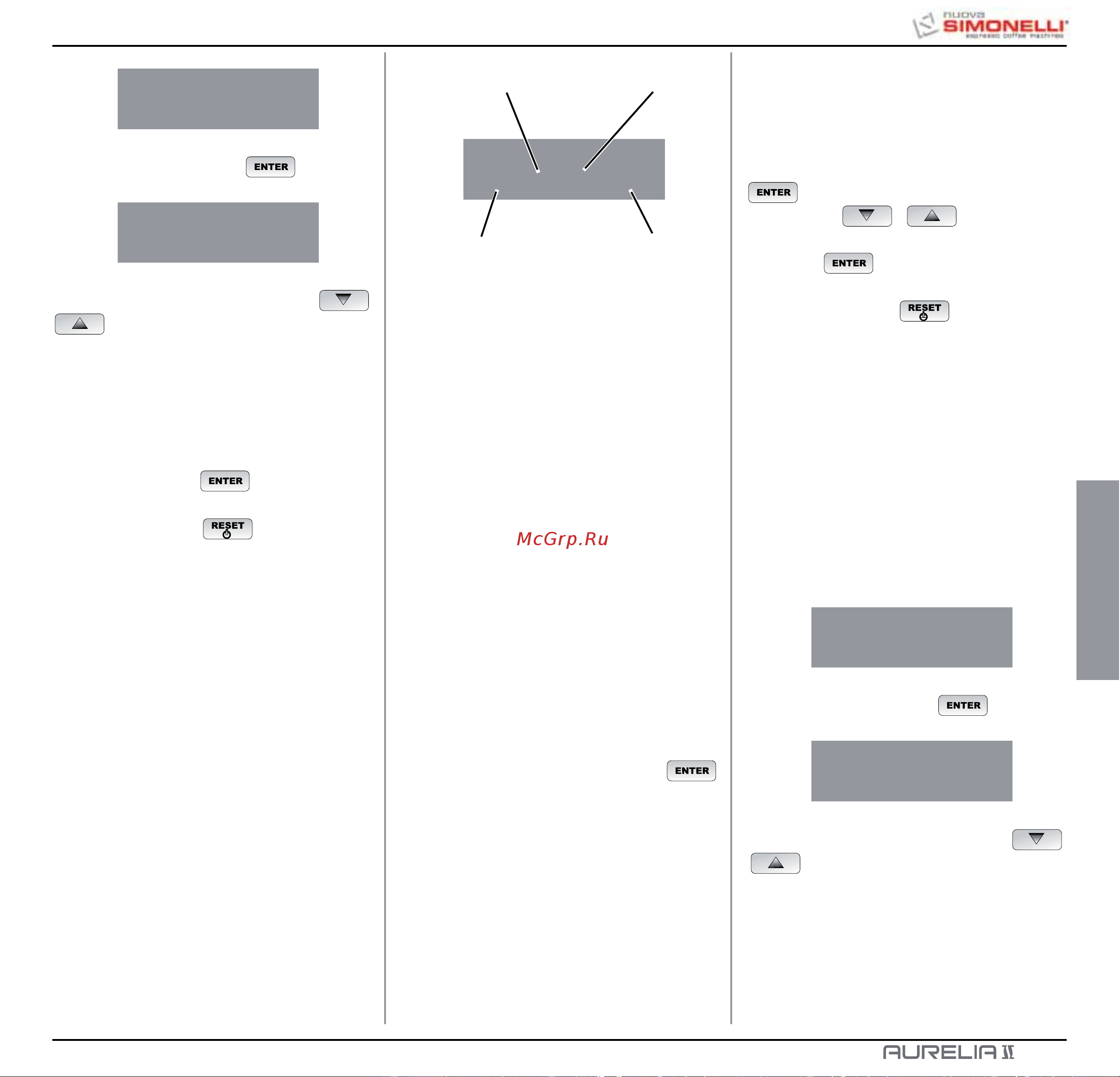 Nuova Simonelli Aurelia II 3 Gr S [103/214] Distribution en mode lavage