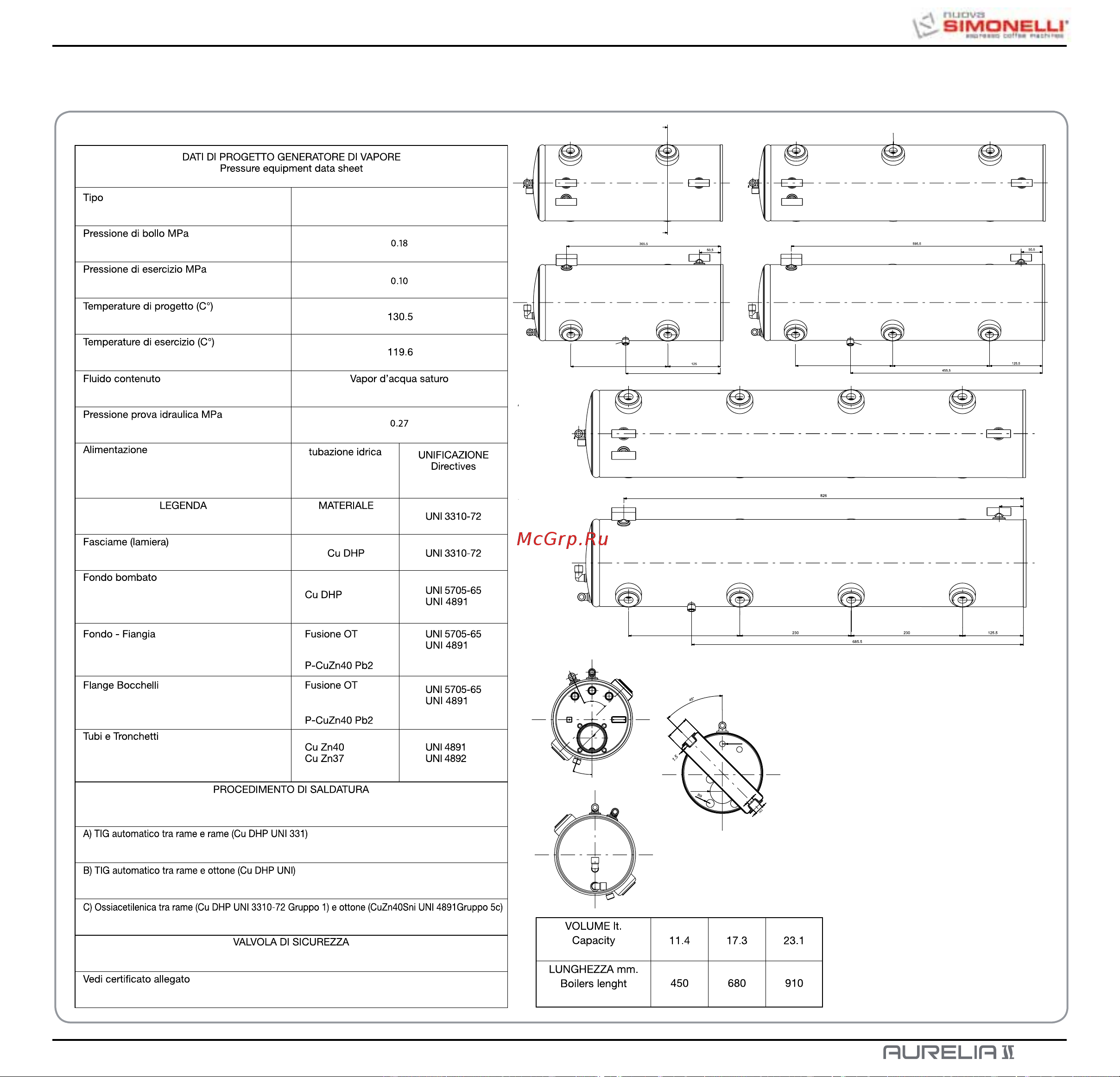 Nuova Simonelli Aurelia II 3 Gr S [121/214] Schema caldaia boiler diagram schéma de chaudiere aurelia ii digit v s