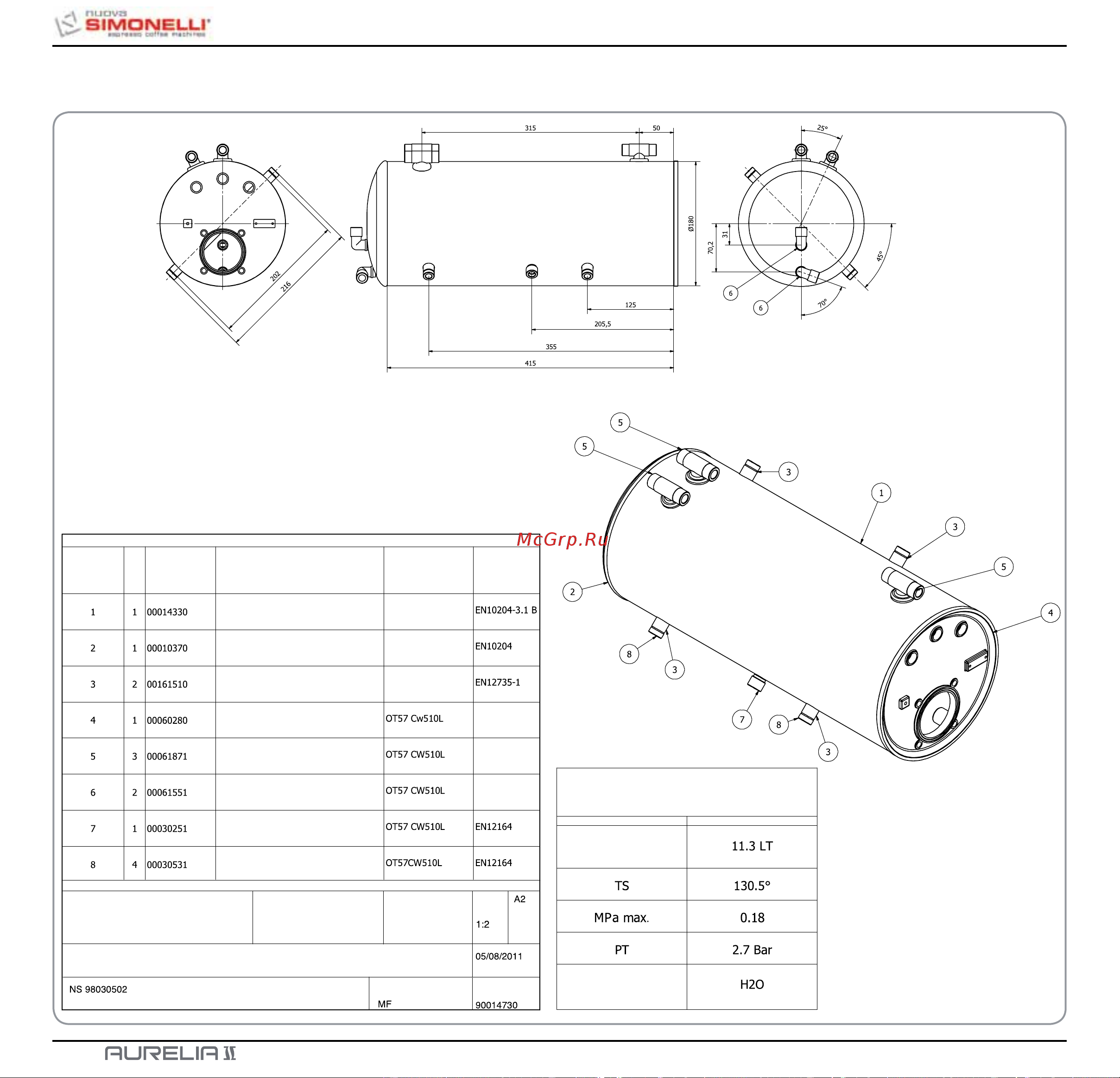 Nuova Simonelli Aurelia II 3 Gr S [212/214] Normen