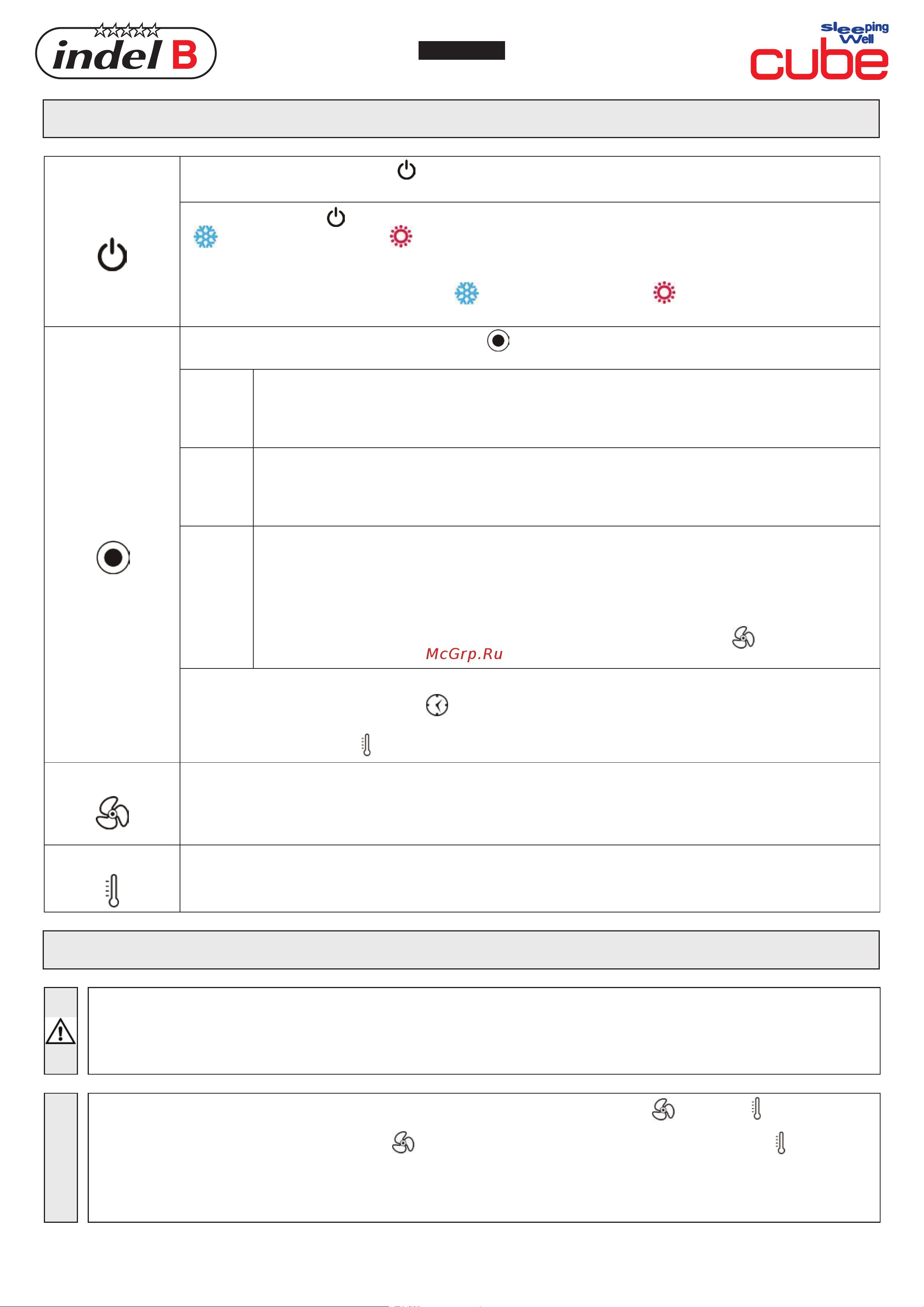 Indel B SLEEPING WELL CUBE (24V) [19/24] Русский