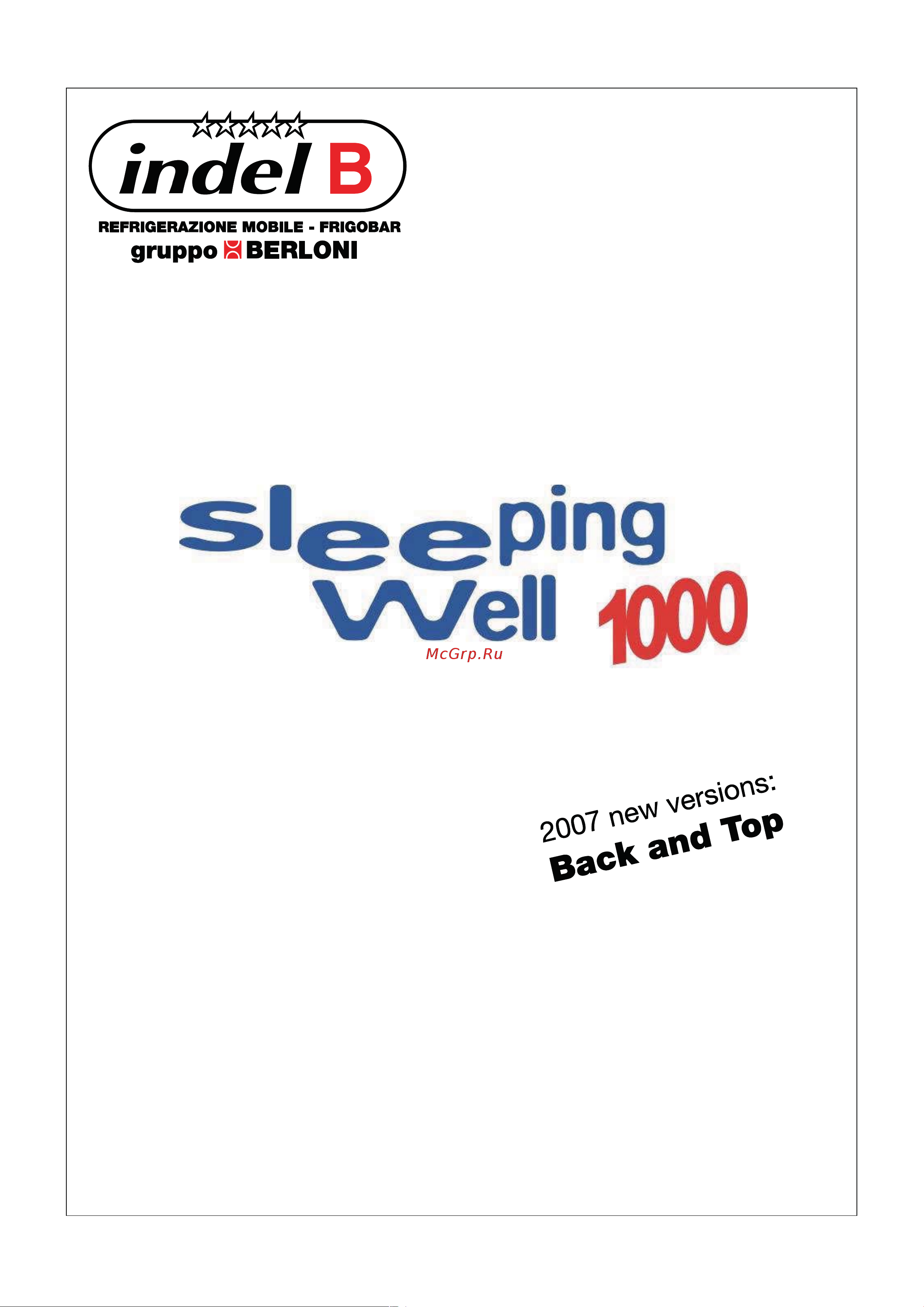 Indel B SLEEPING WELL 1000 TOP (24V) Руководство по эксплуатации онлайн