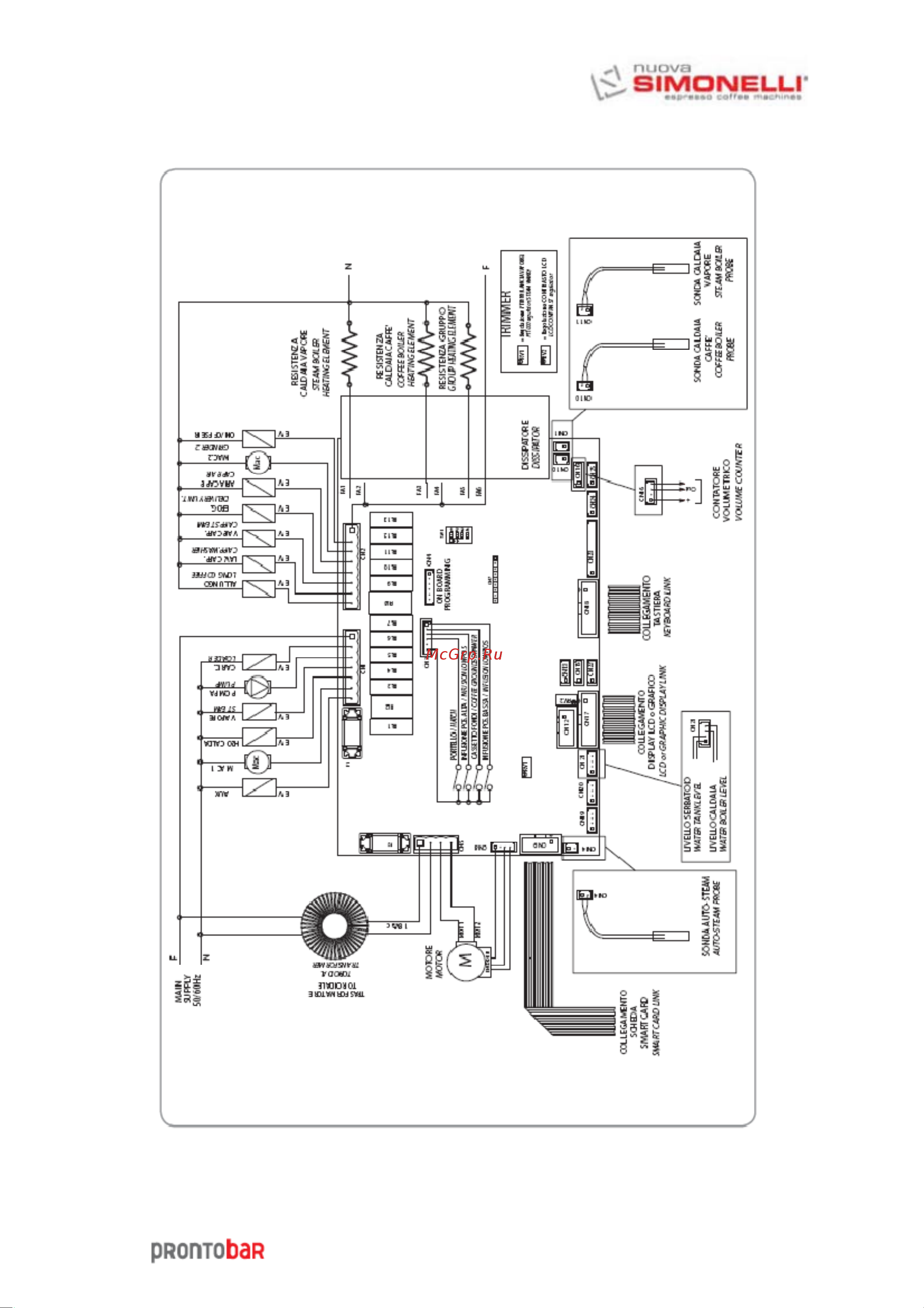 Nuova Simonelli Prontobar 2 Gr [51/52] Электрическая схема