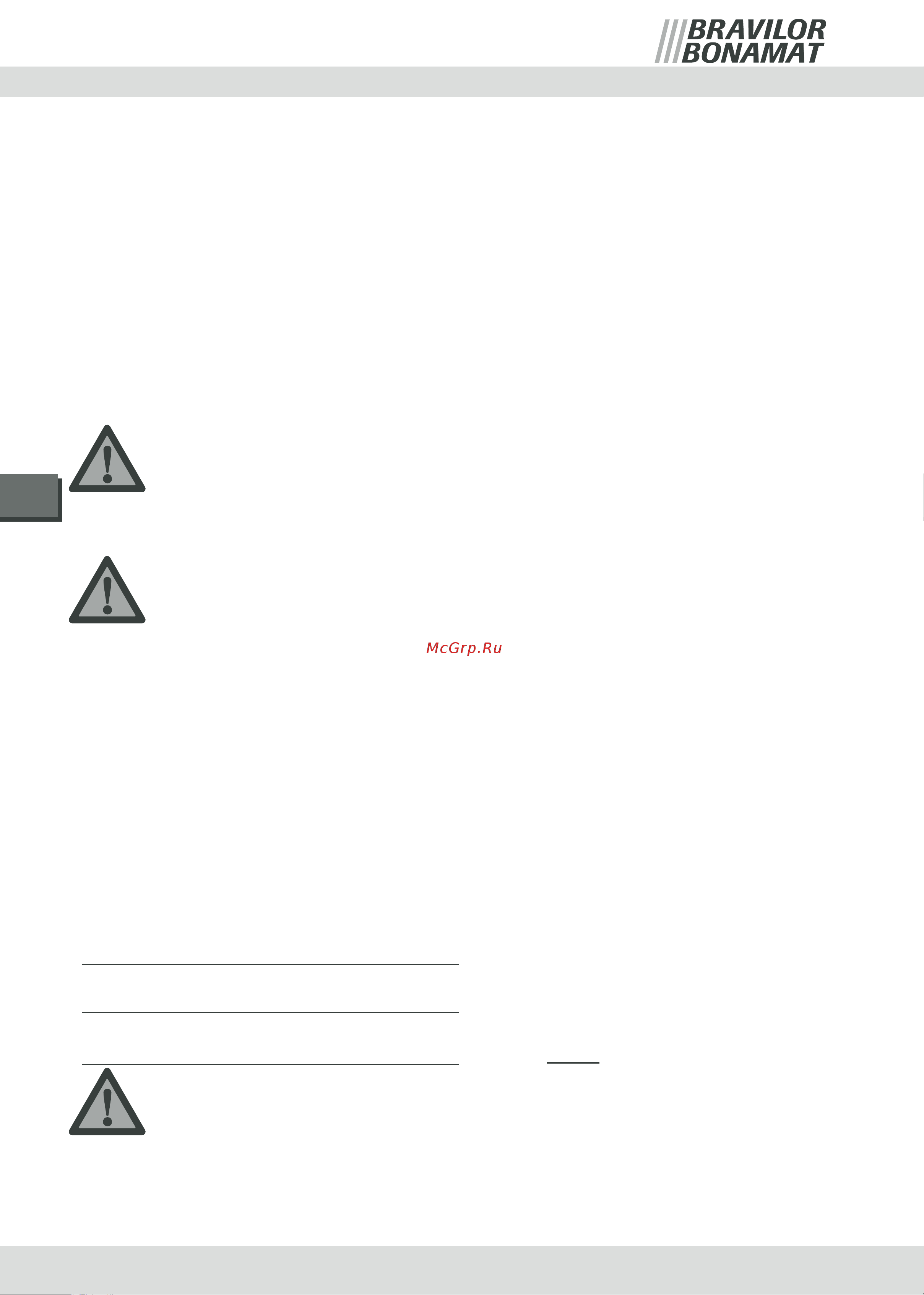Bravilor Bonamat TH [52/156] Sikkerhedsinstruktioner