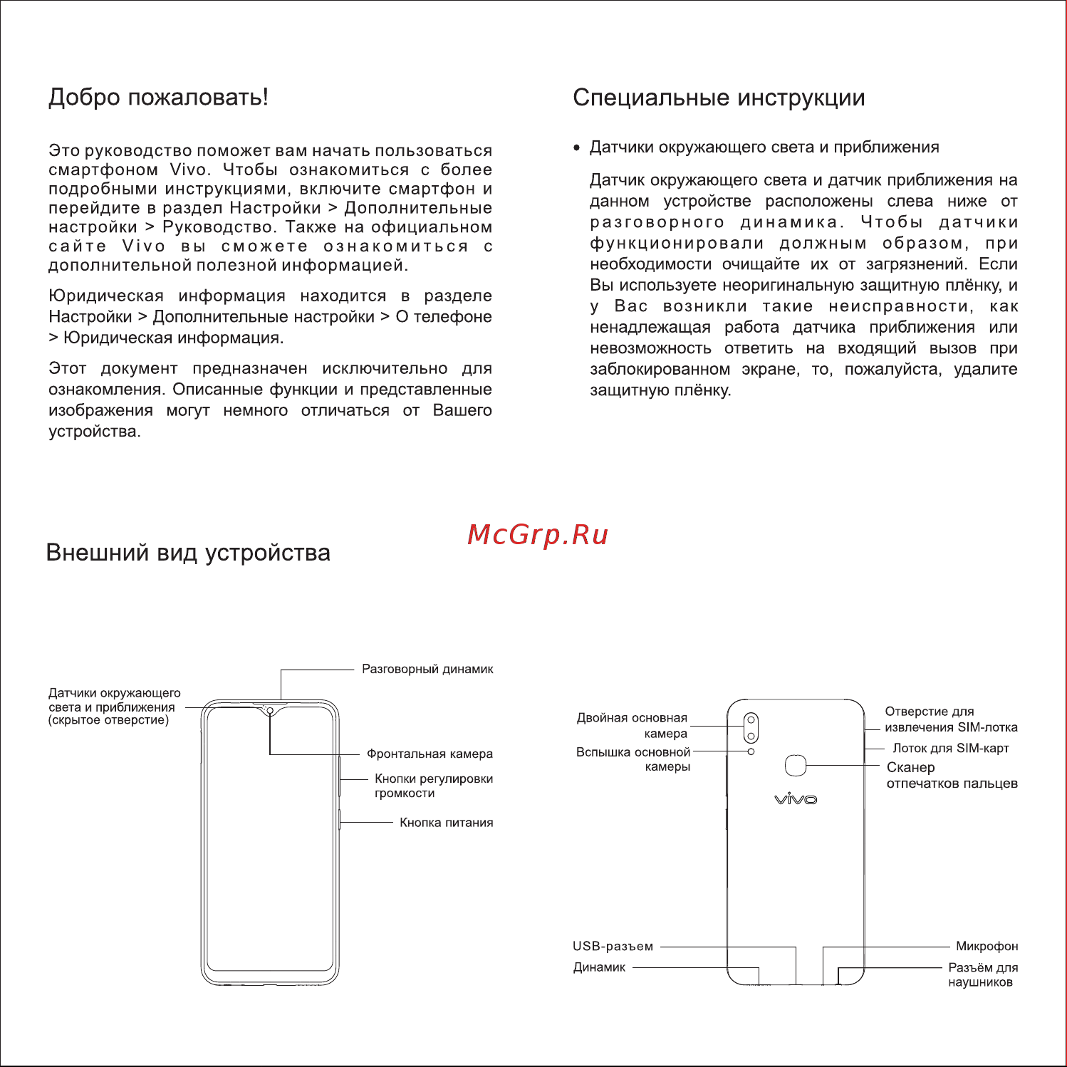 VIVO Y93 Lite 32Gb+3Gb Dual LTE Руководство по эксплуатации онлайн [2/2] 774843
