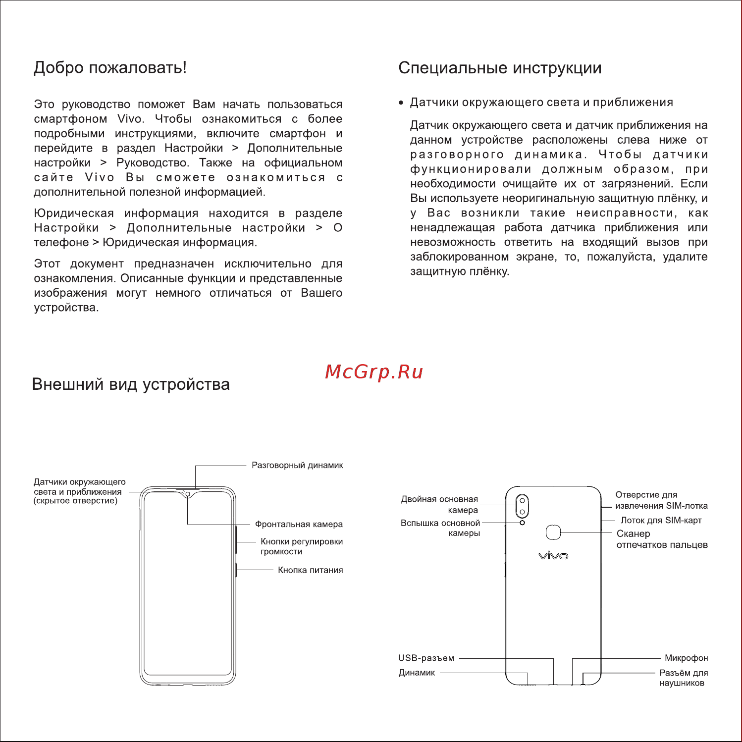 VIVO Y91i 32Gb+2Gb Dual LTE Руководство по эксплуатации онлайн [2/2] 774844