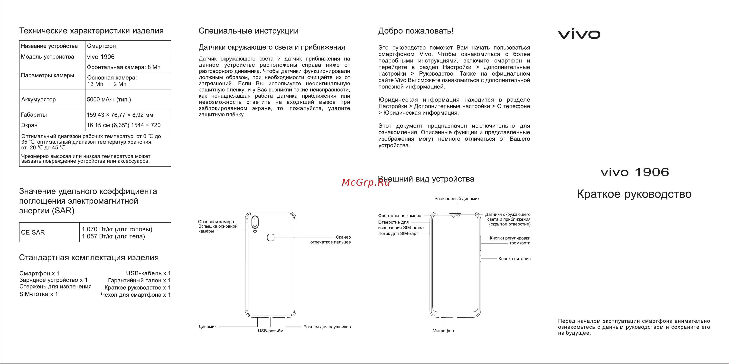 VIVO Y11 1906 Руководство по эксплуатации онлайн