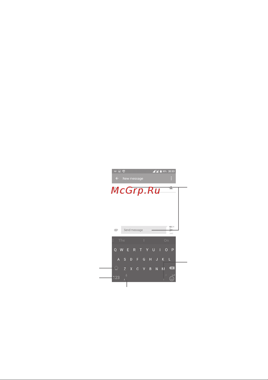 Alcatel 5056D UV Slate (Baby Skin) [29/103] Ввод текста