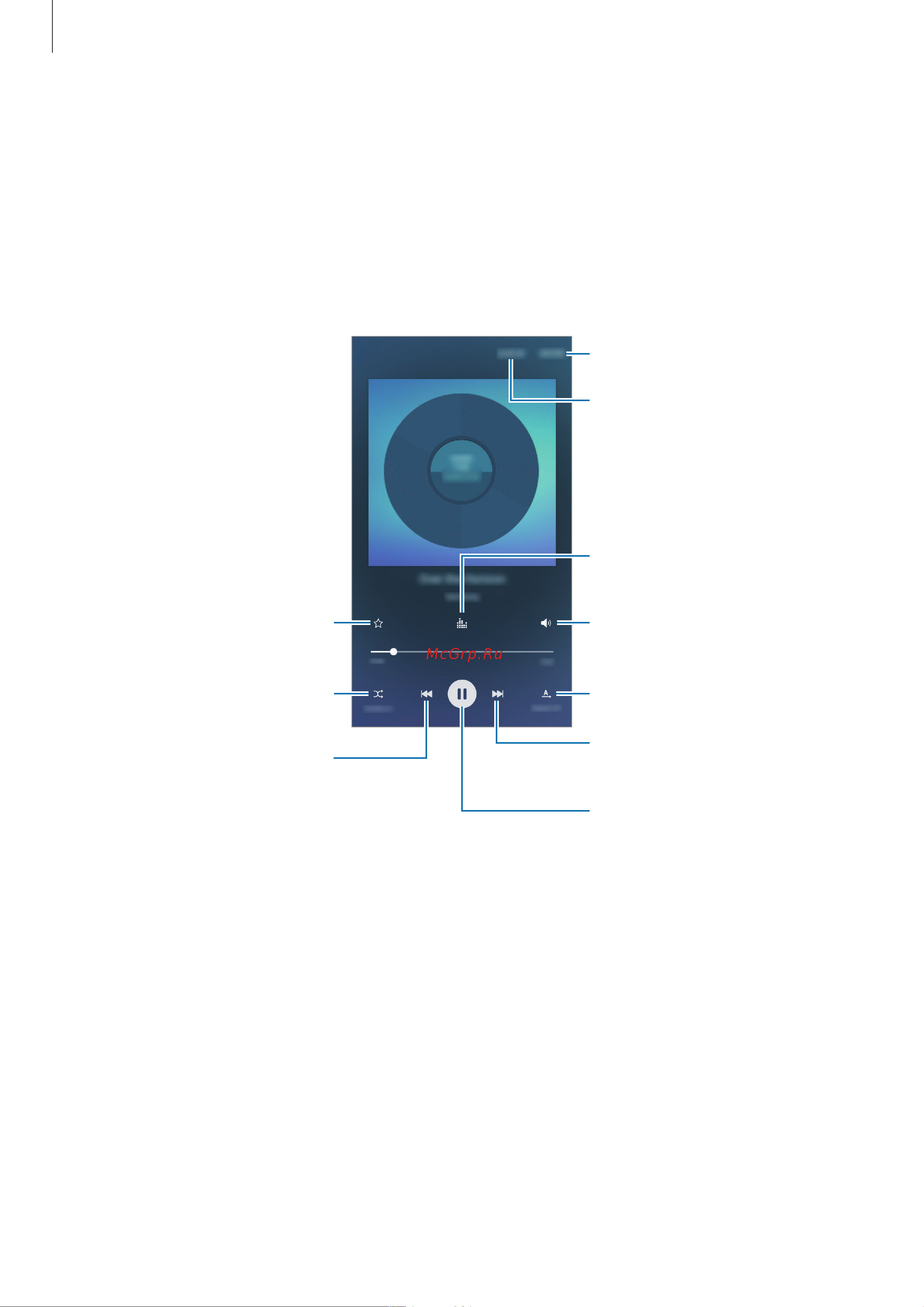 Samsung Galaxy A3 (SM-A310) [65/104] Чтобы открыть музыкальный проигрыватель коснитесь изображения альбома внизу экрана