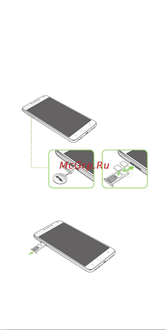 Asus ZC554KL ZenFone Max ZF4 [6/13] Установка карты nano sim microsd