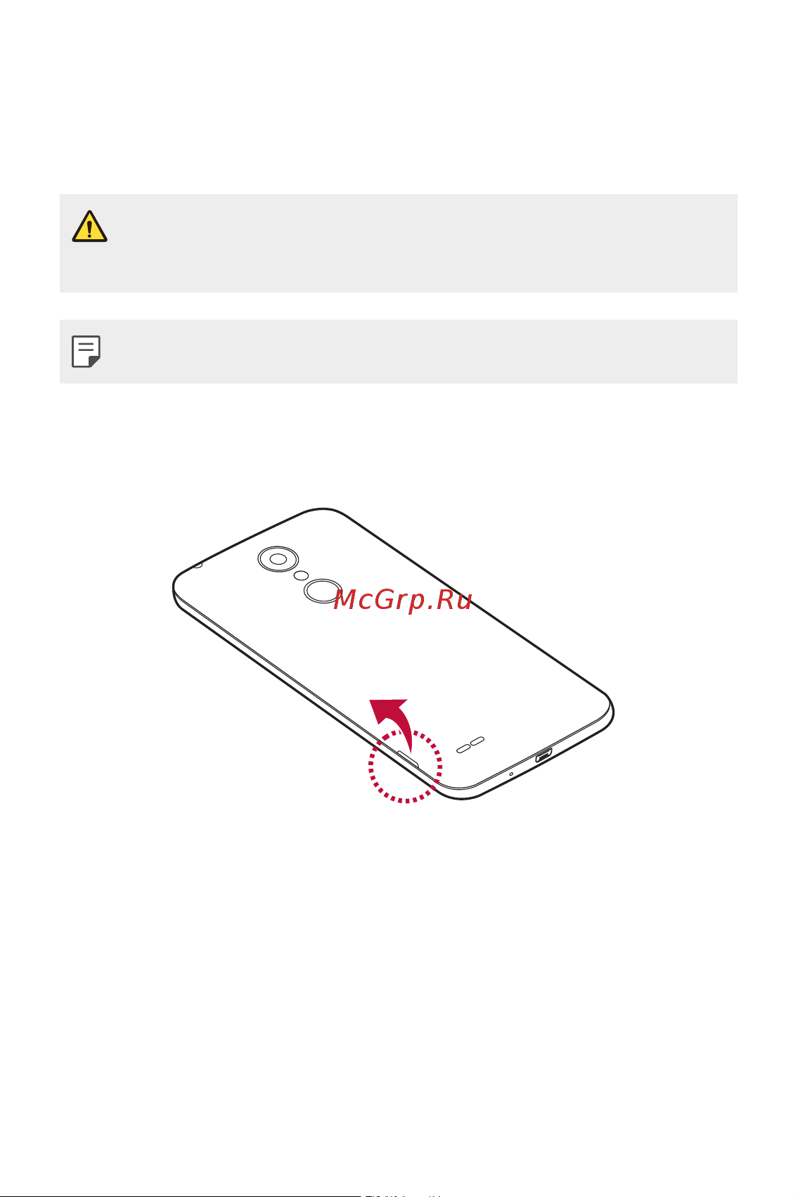 LG K8 X240 [22/342] Установка sim карты и аккумулятора
