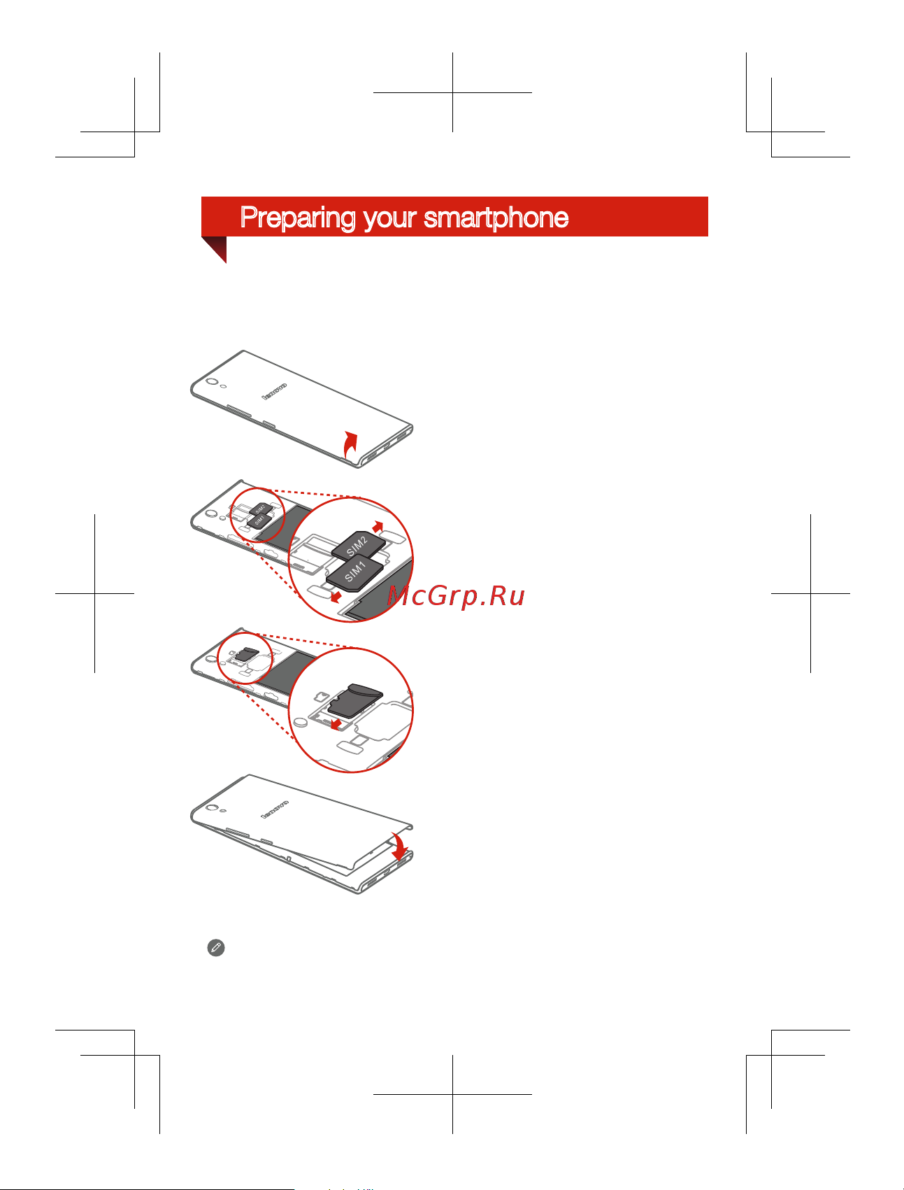 Lenovo P70 Dual Sim [5/27] Preparing your smartphone