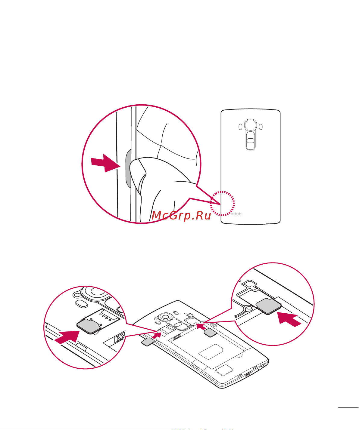 LG H818P G4 Leather [147/472] Встановлення картки sim або usim і акумулятора