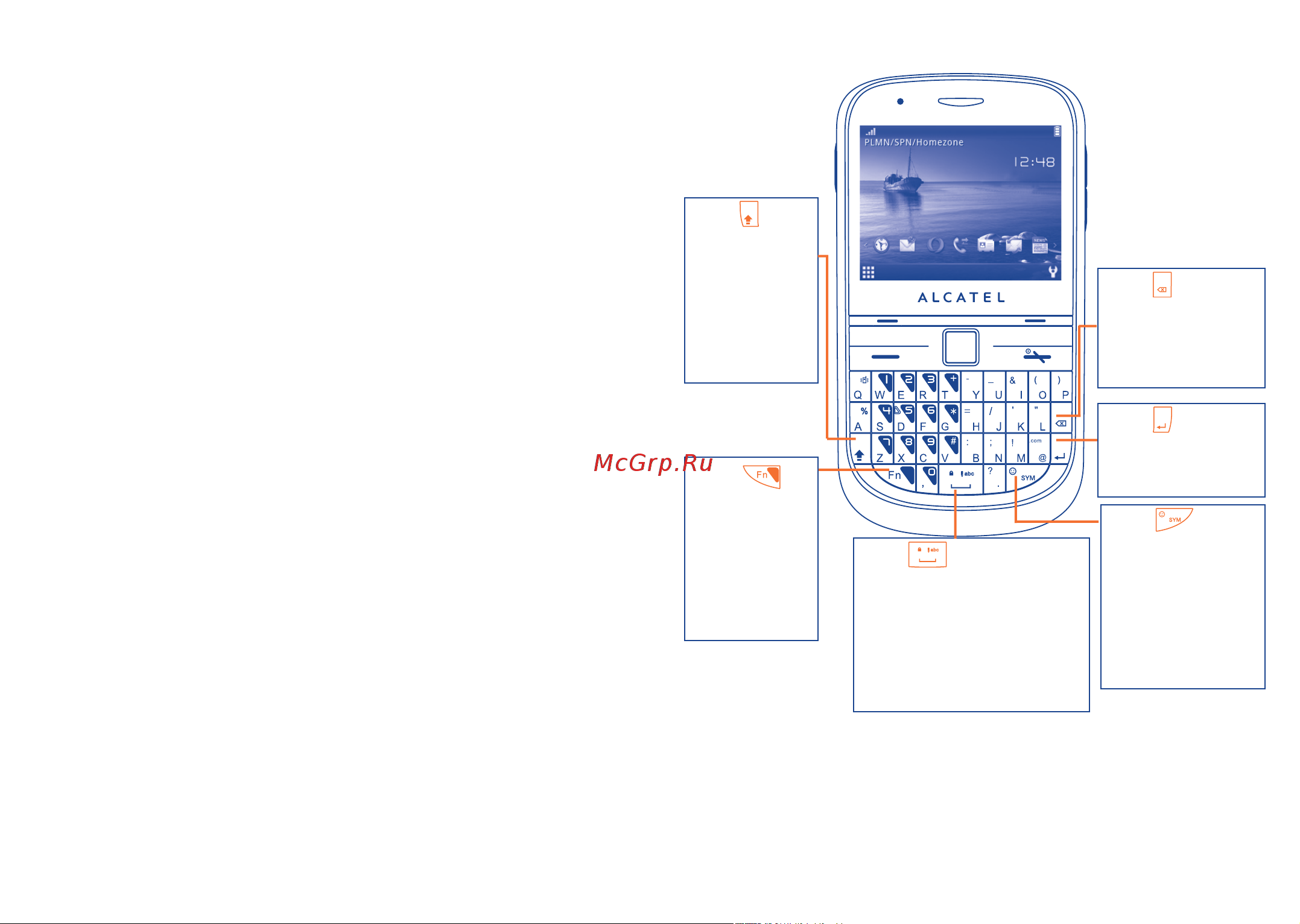 Alcatel One Touch 900 901N [43/47] Метод ввода латиницей таблица