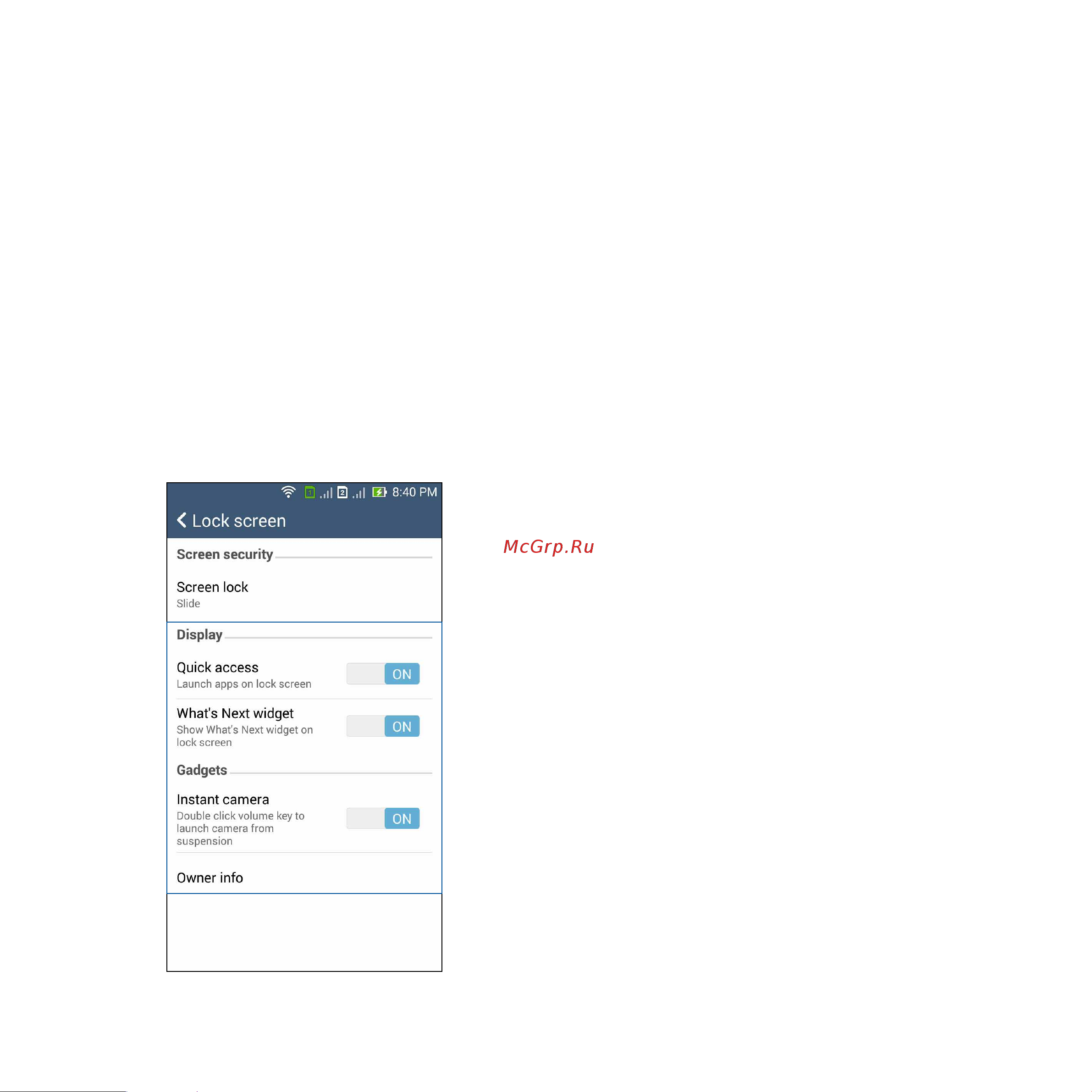 Asus ZenFone 6 [139/170] Configuring the other screen security features