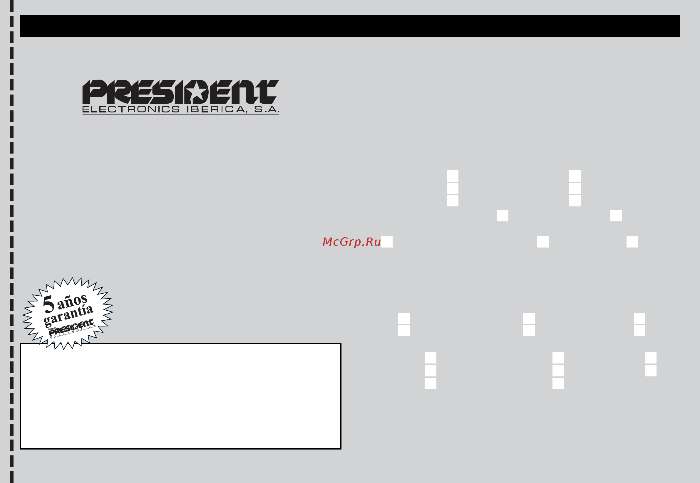 PRESIDENT ELECTRONICS PRESIDENT TAYLOR II Classic [23/44] A remiti