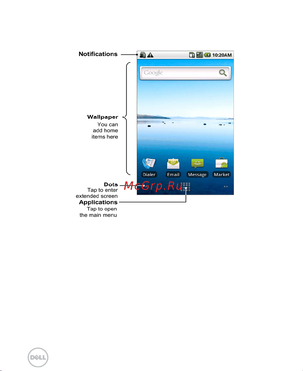 Dell XCD35 Smartphone [26/96] Your home screen