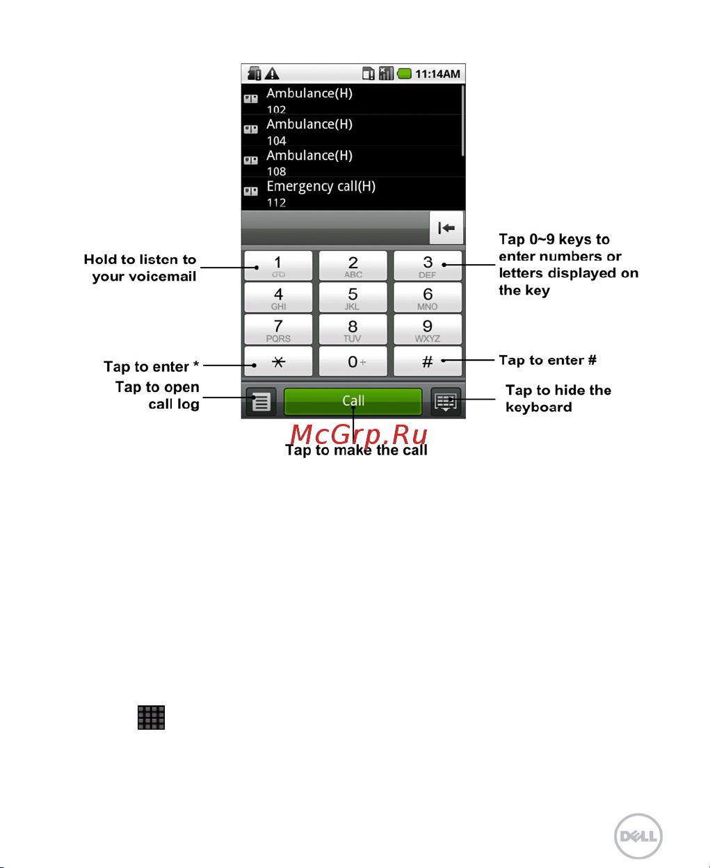 Dell XCD35 Smartphone [29/96] Contacts