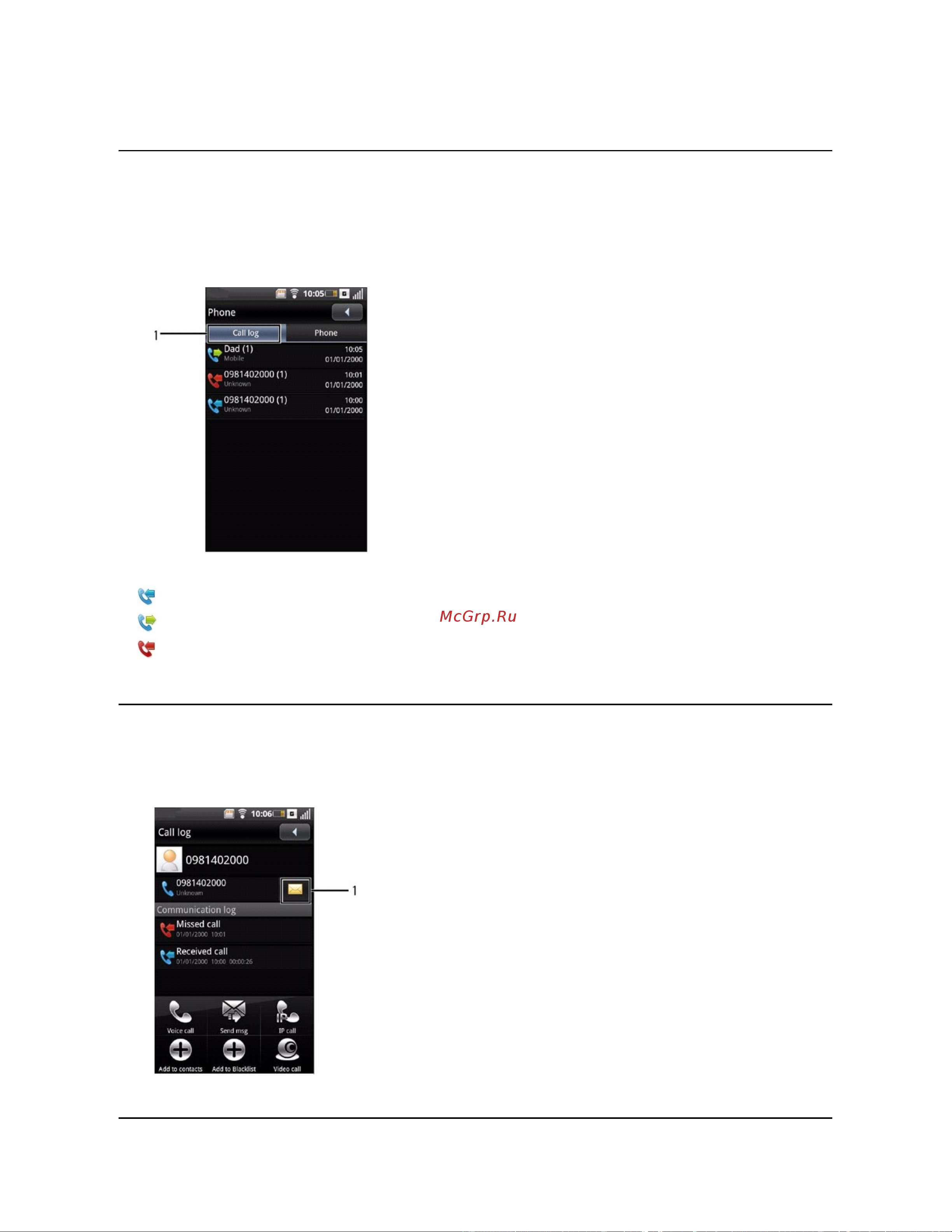Dell Mobile Beacon [31/90] Accessing the call history