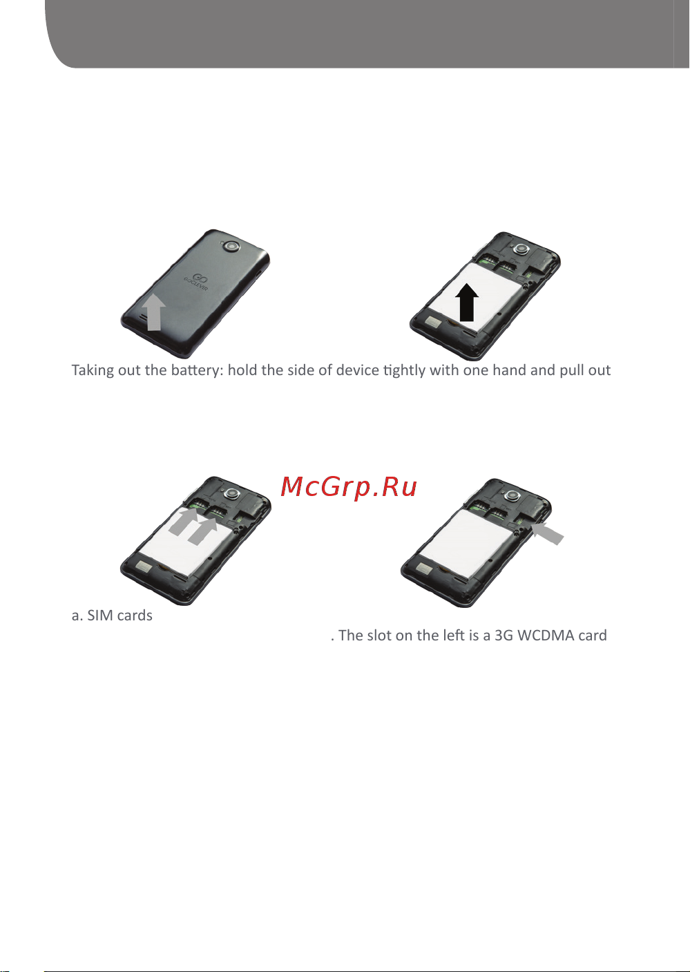 Goclever QUANTUM 4 [4/104] Installing sim and microsd cards