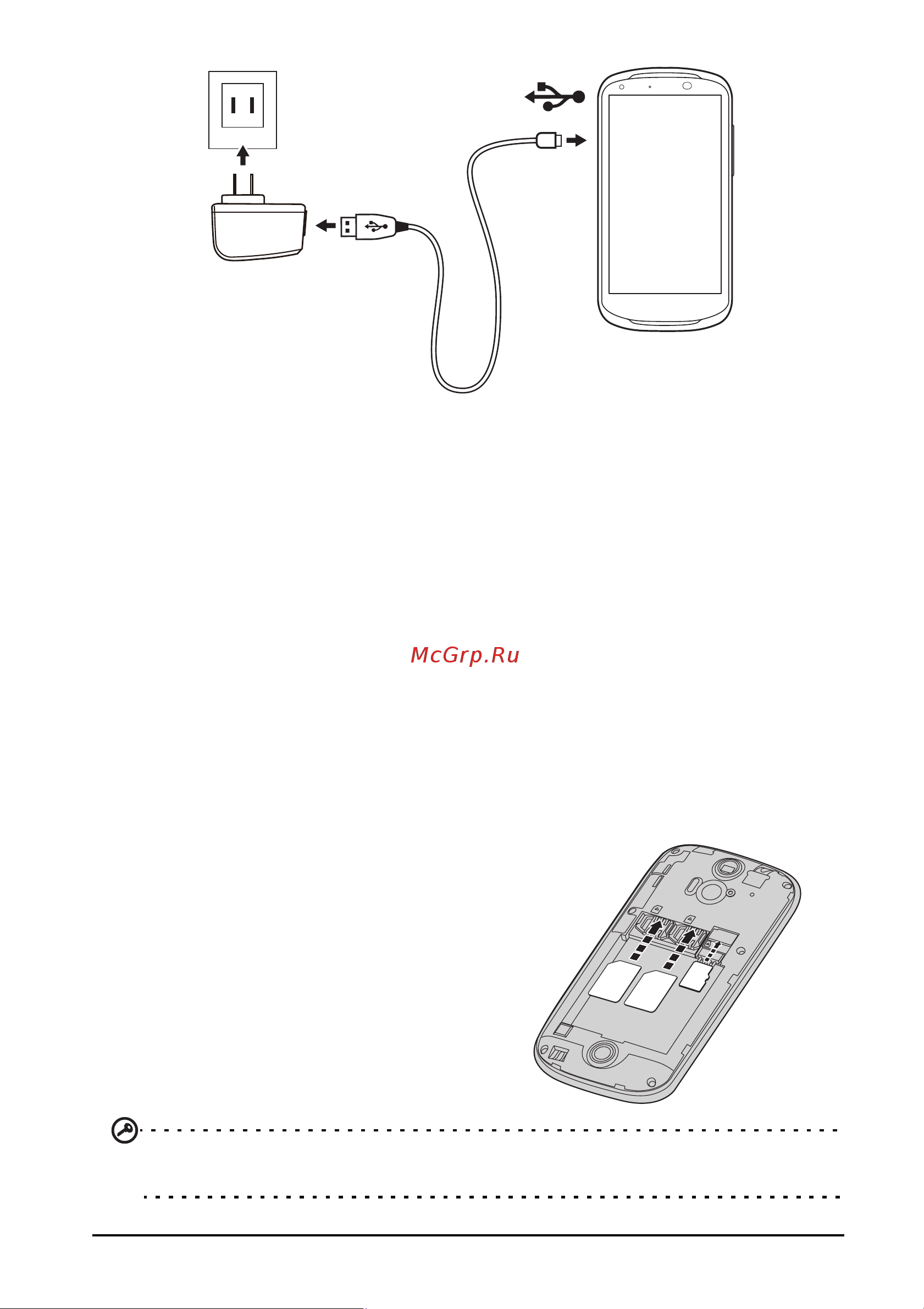 Acer Liquid E1 V360 dual SIM [8/78] Установка sim карты или карты памяти microsd