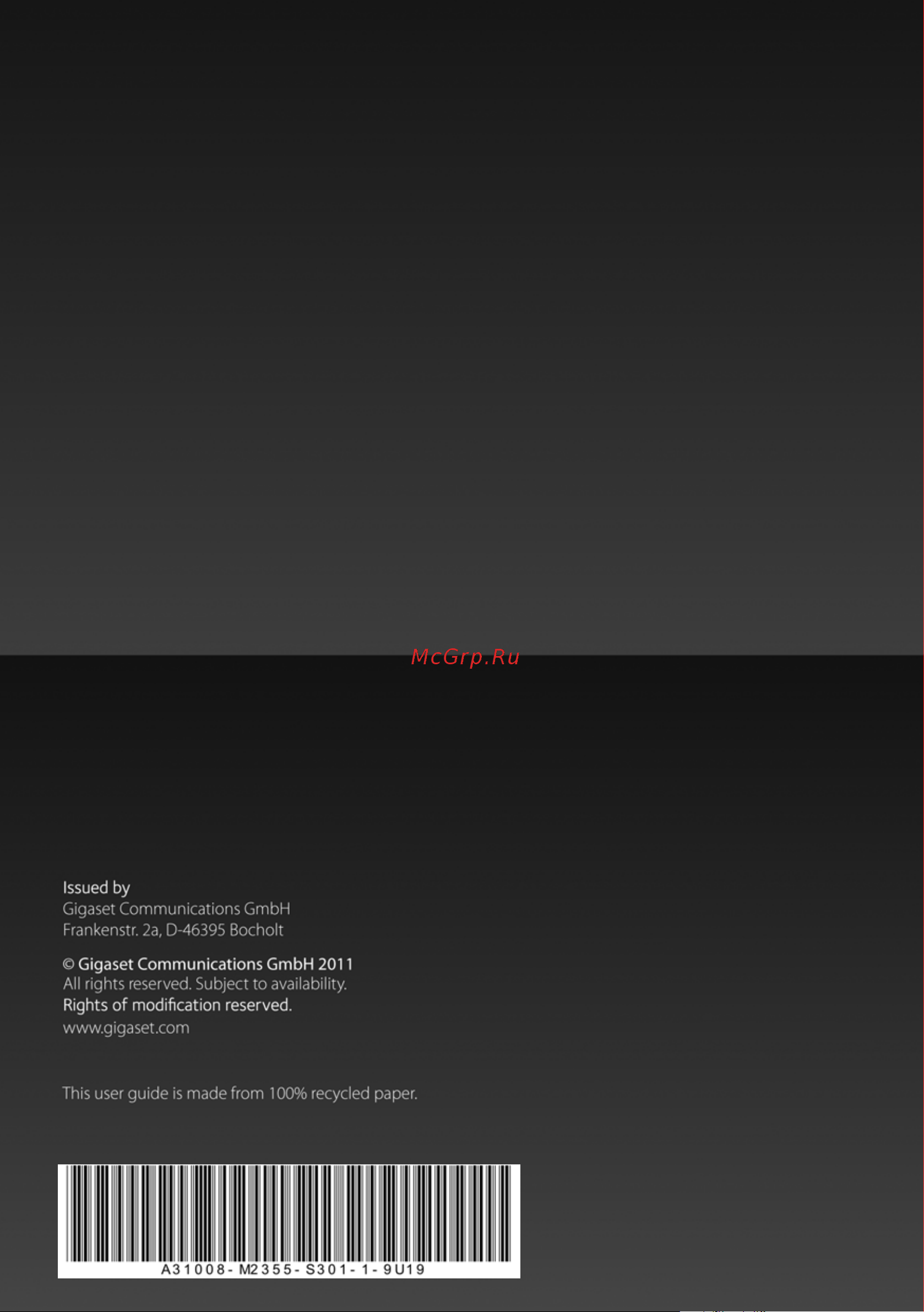 GIGASET COMMUNICATIONS GMBH GIGASET C610H Руководство по эксплуатации онлайн [64/64] 775742