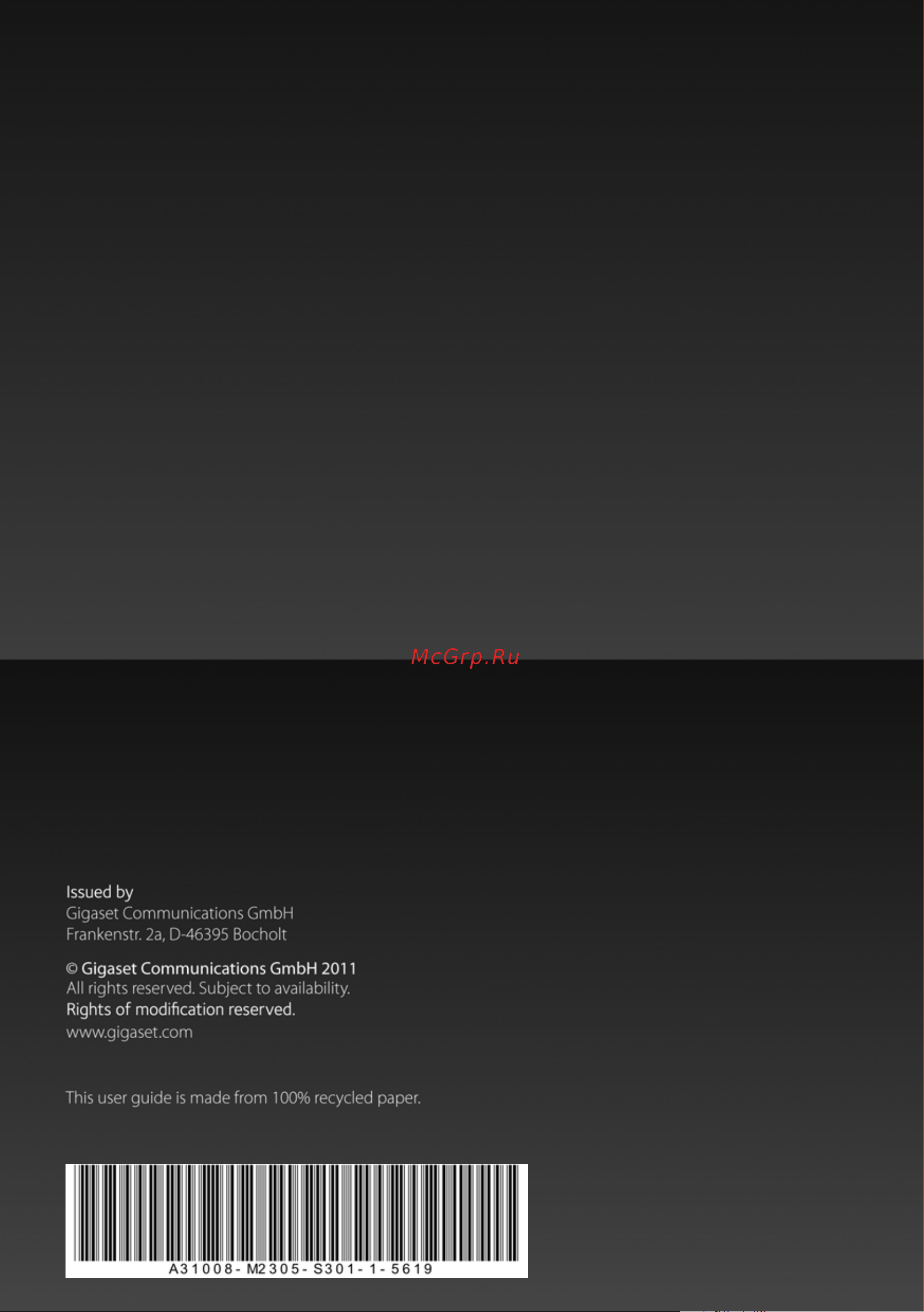 GIGASET COMMUNICATIONS GMBH GIGASET C610 Руководство по эксплуатации онлайн [104/104] 775743