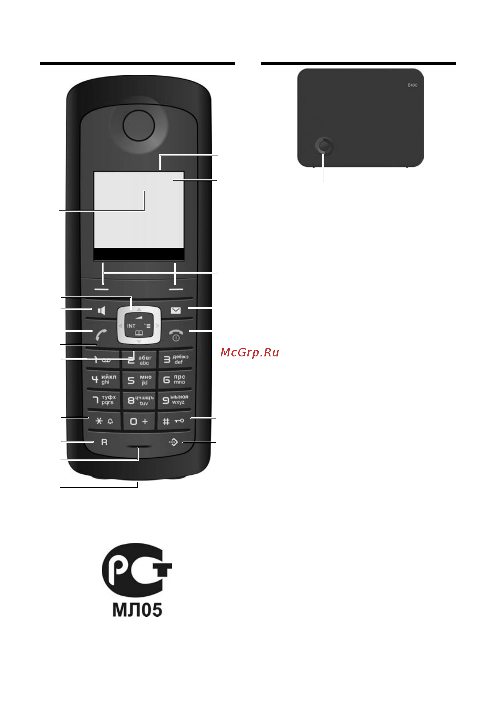 GIGASET COMMUNICATIONS GMBH GIGASET E490 [3/92] Трубка