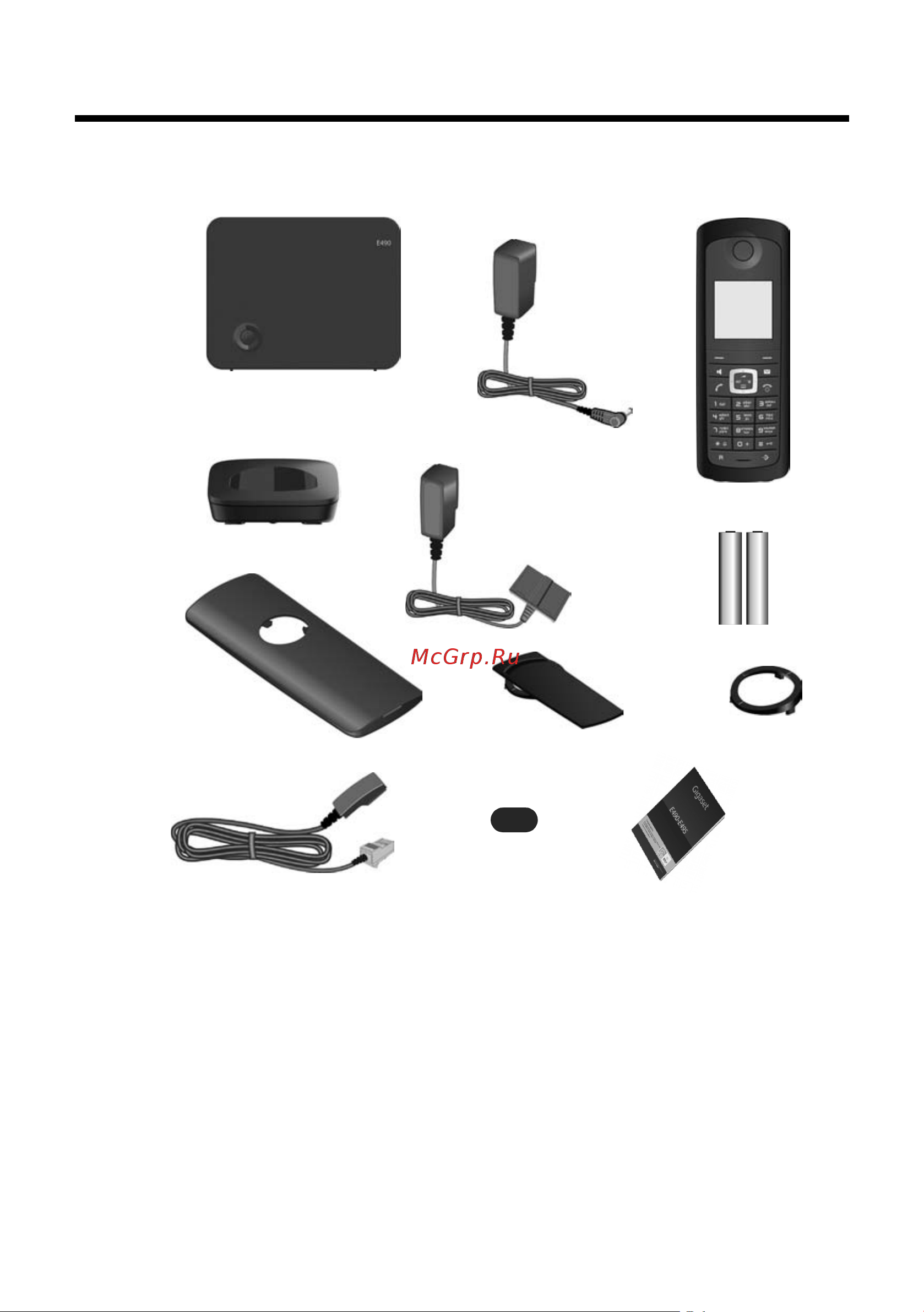 GIGASET COMMUNICATIONS GMBH GIGASET E490 [9/92] Комплект поставки проверка