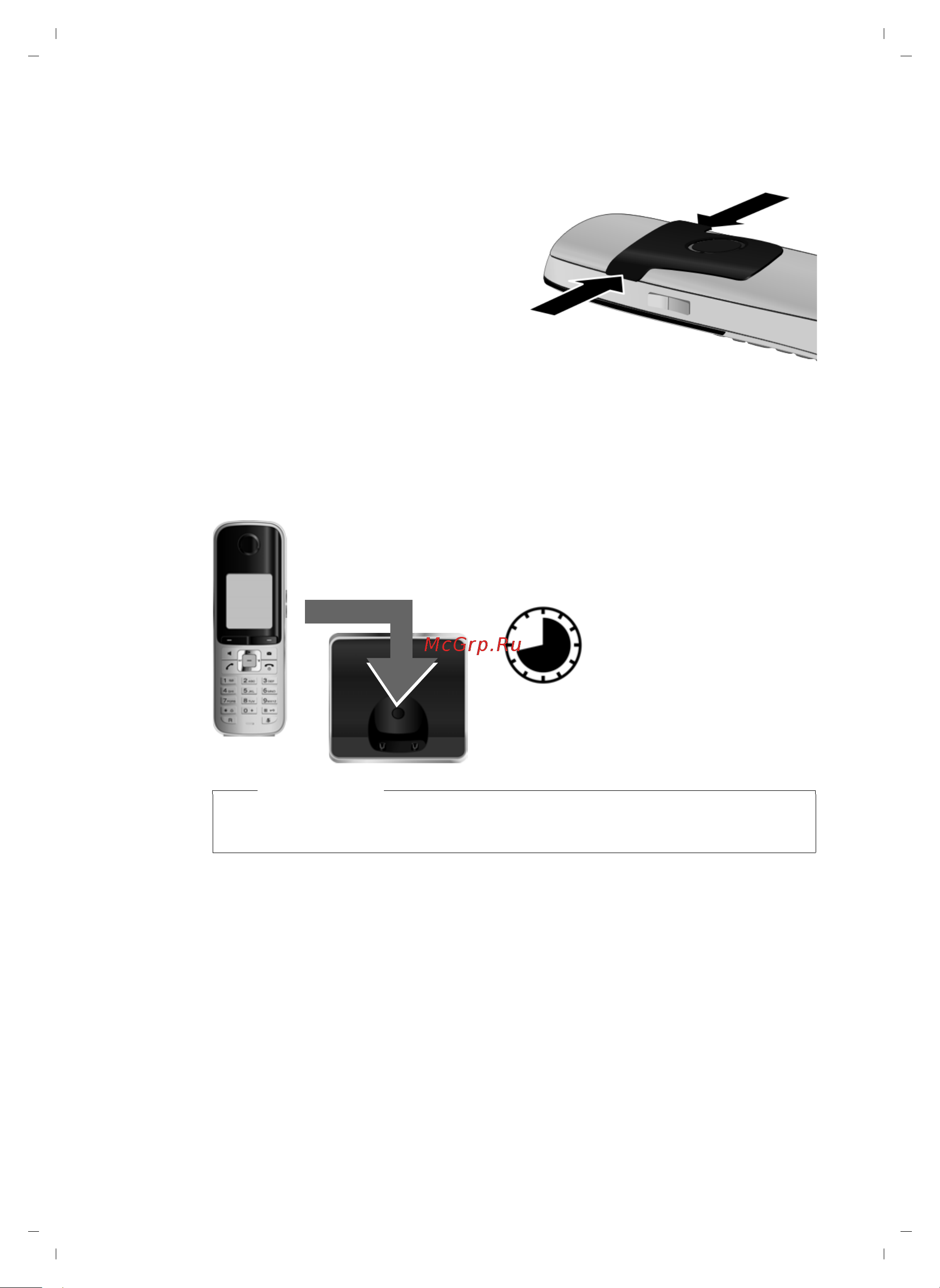 GIGASET COMMUNICATIONS GMBH GIGASET S810 [16/112] Первая зарядка и разрядка аккумуляторов