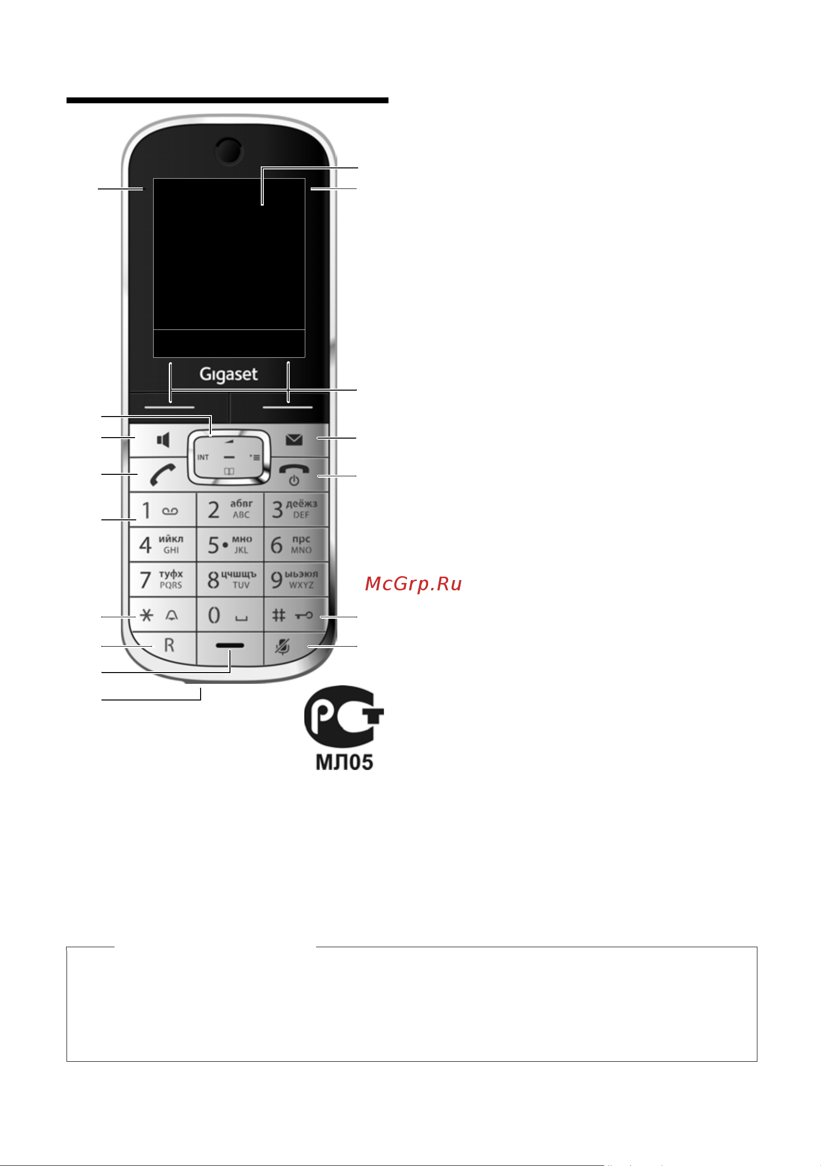 GIGASET COMMUNICATIONS GMBH GIGASET SL400H [5/58] Краткое ознакомление