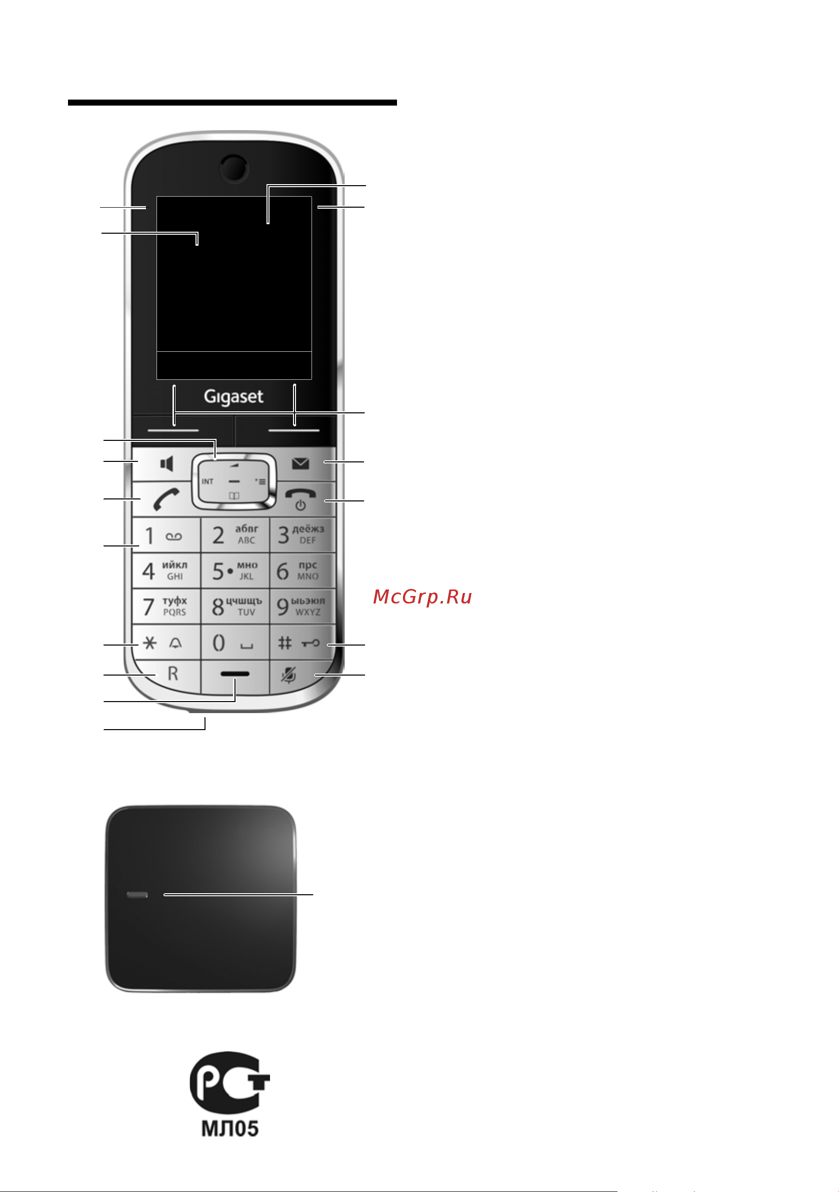 GIGASET COMMUNICATIONS GMBH GIGASET SL400A [5/113] Базовый блок
