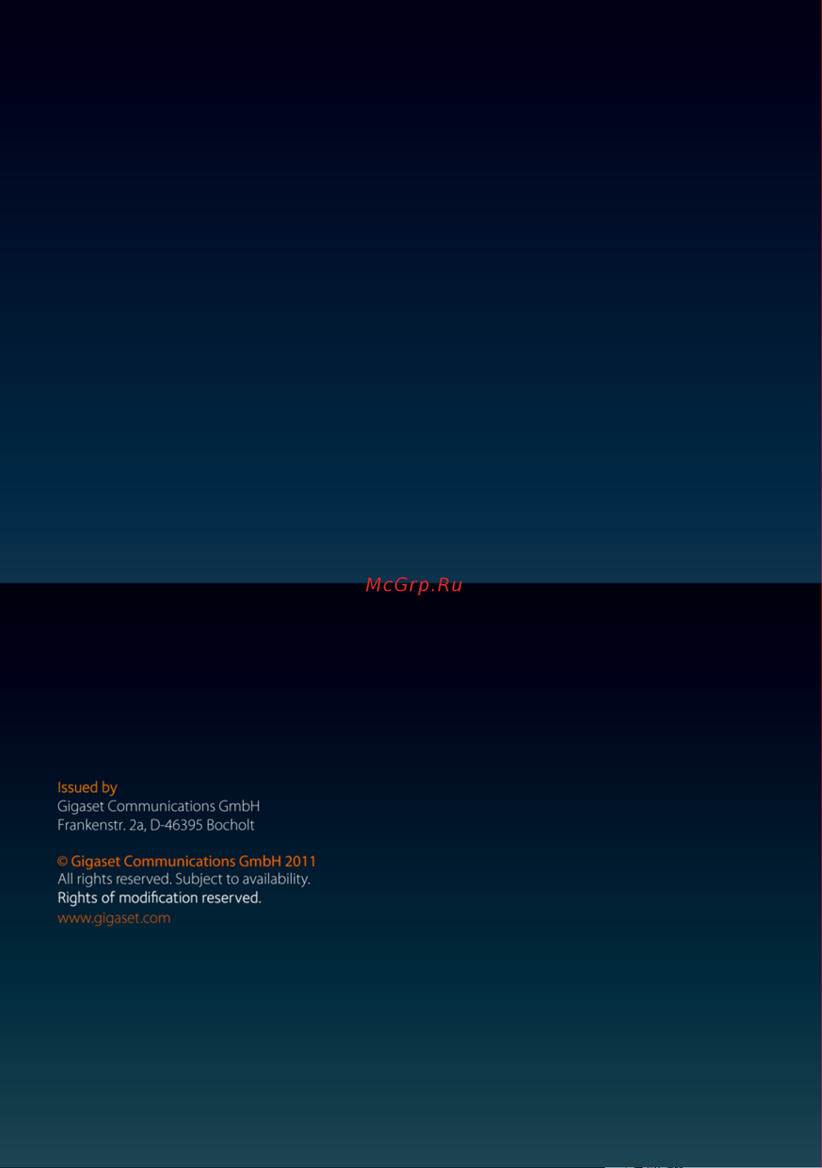 GIGASET COMMUNICATIONS GMBH GIGASET SL785 Руководство по эксплуатации онлайн [105/105] 775759