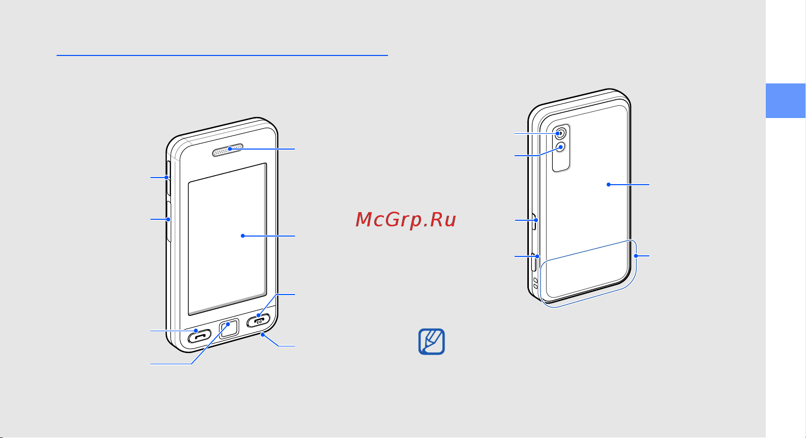 Samsung GT-S5230 La Fleur [19/91] На задней панели телефона находятся следующие клавиши и функции