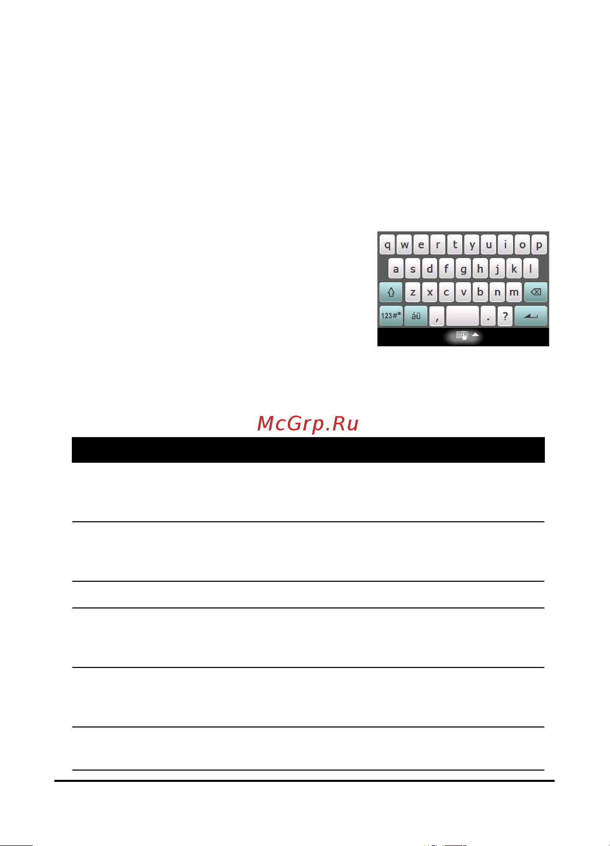 Acer beTouch E110 [28/100] Экранная клавиатура