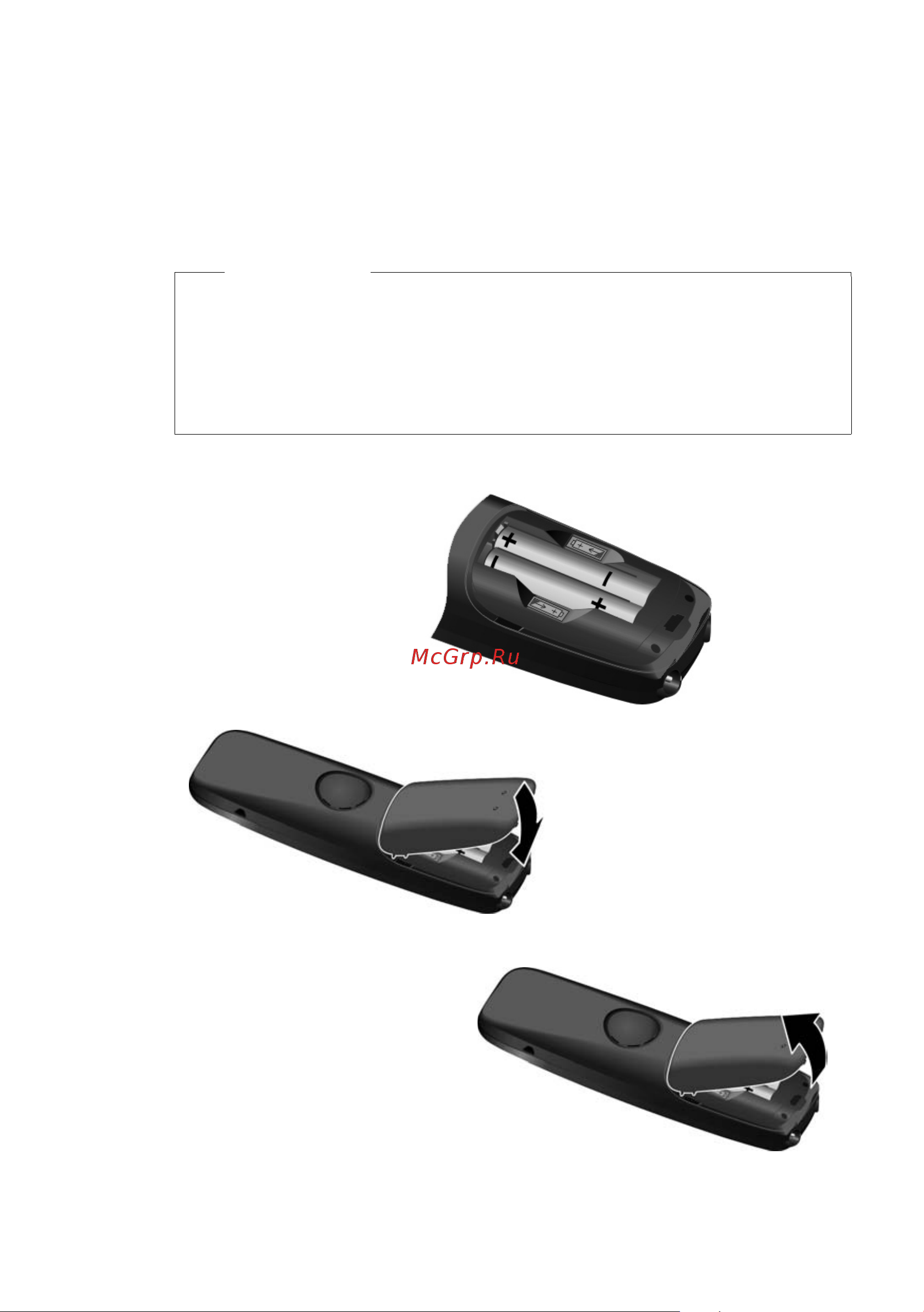 GIGASET COMMUNICATIONS GMBH GIGASET C300A Duo [16/88] Установка аккумуляторов и крышки отсека для аккумуляторов