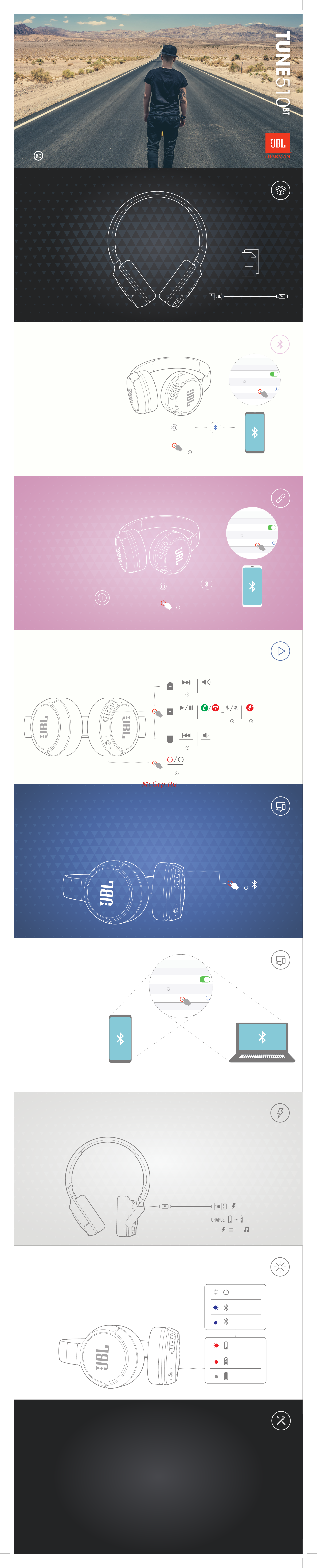 JBL T510BT Руководство по эксплуатации онлайн