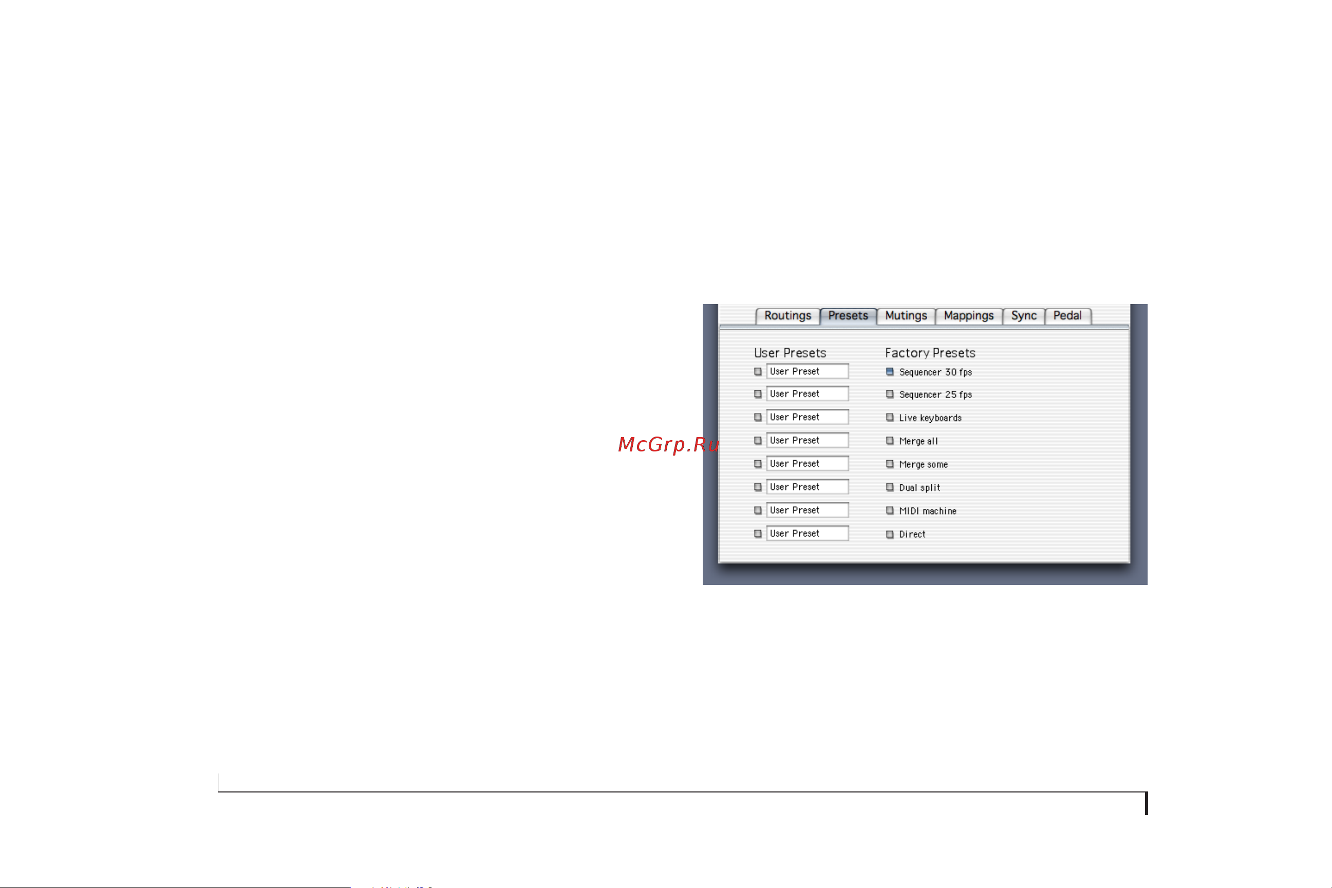 MOTU Micro Lite [36/166] The presets tab